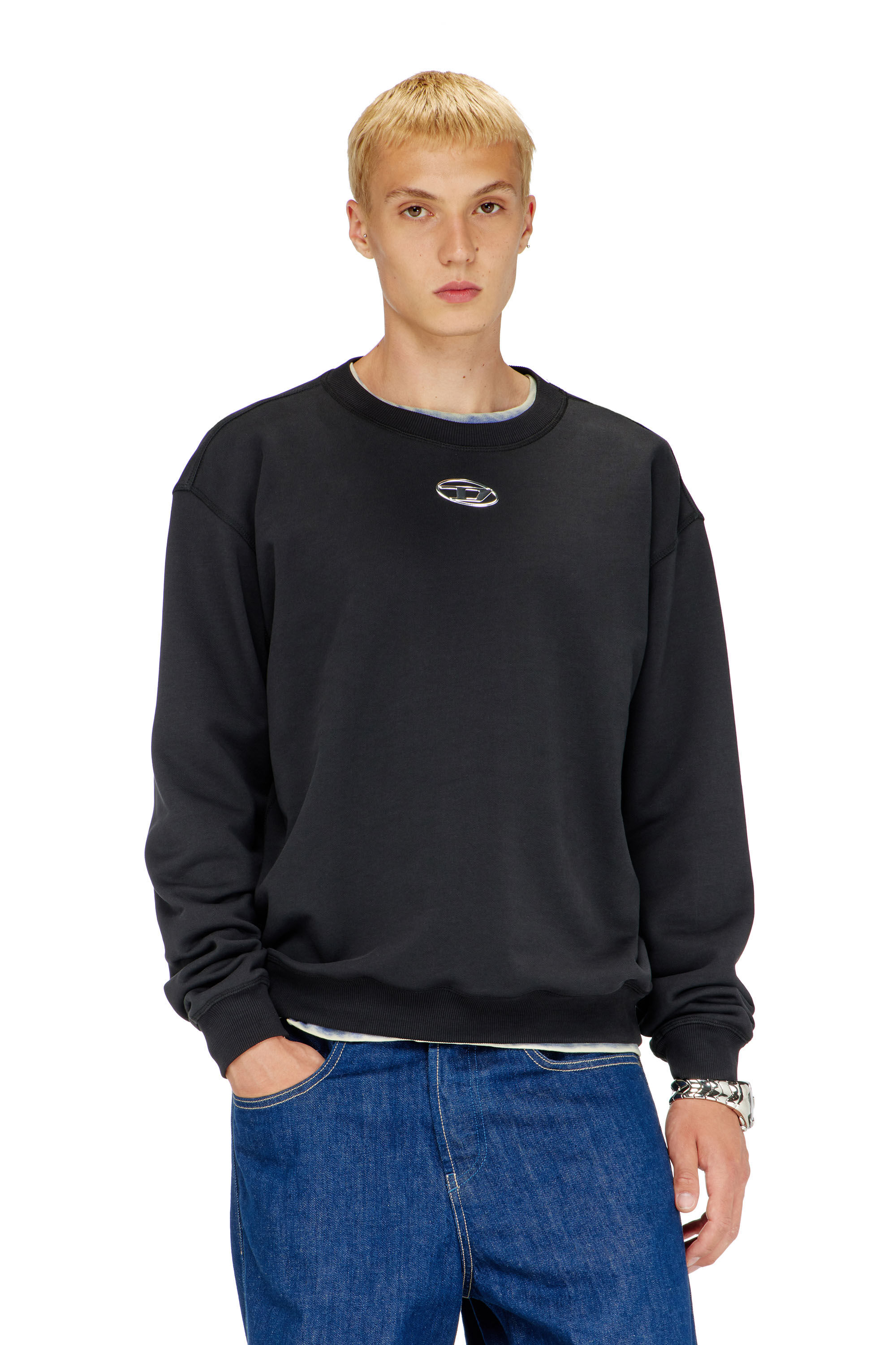 Diesel - S-NORM-IOD, Male's プルオーバースウェット in ブラック - 3