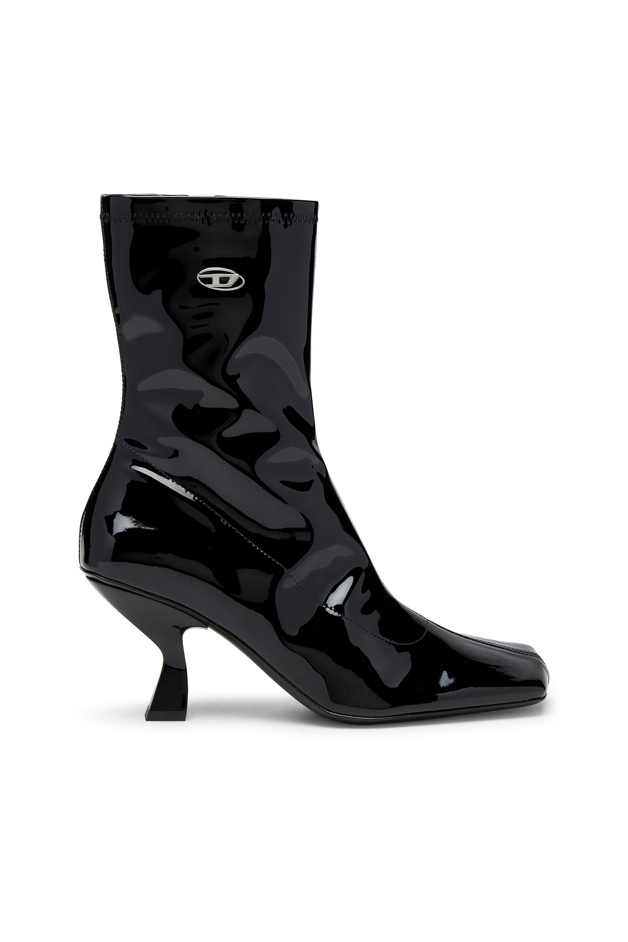Diesel - D-AMBER MD BT, Female's D-Amber-Ankle boots in patent stretch PU in ブラック - 1