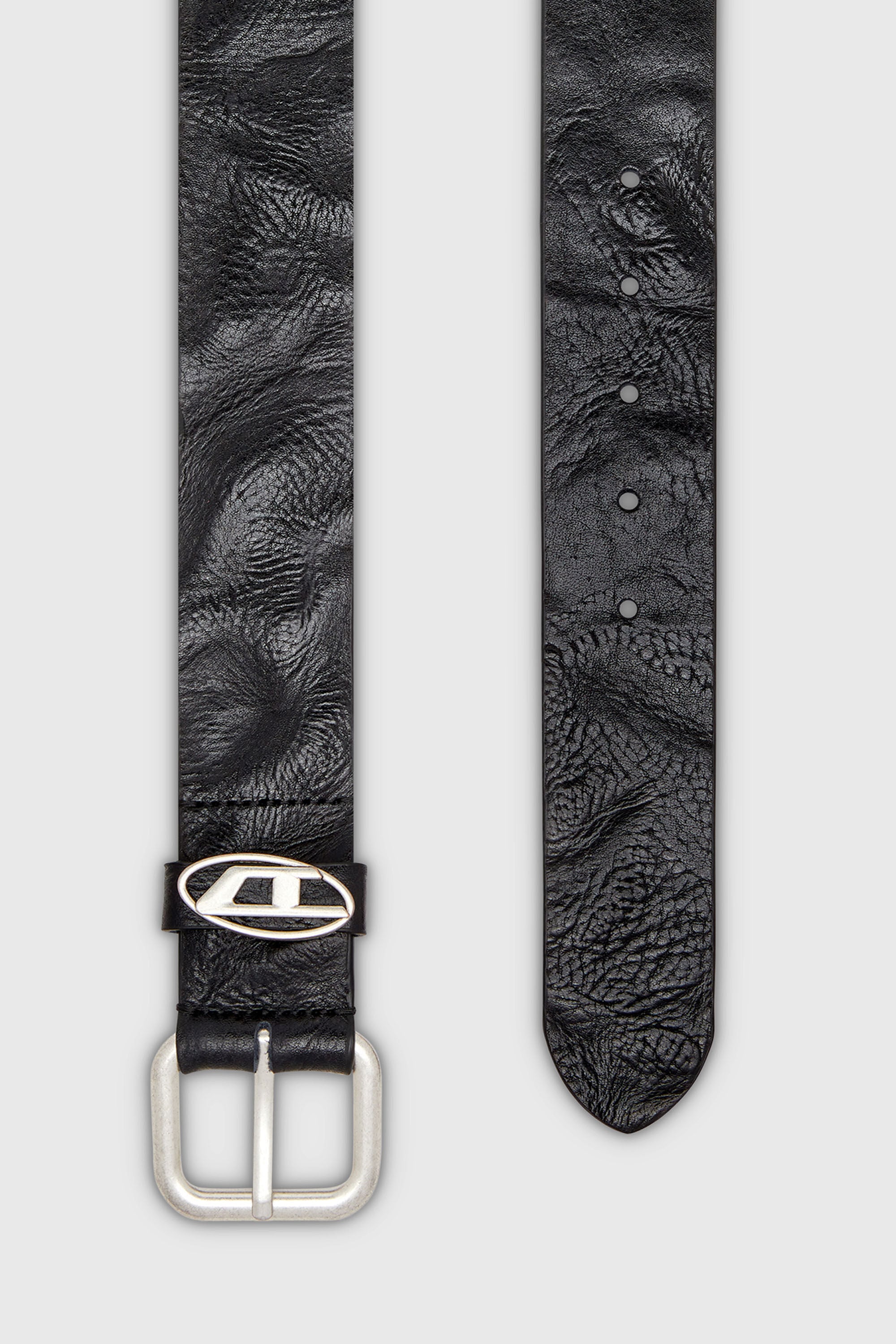 Diesel - B-1DR OVAL D LOOP, Unisex's レザーベルト in ブラック - 2