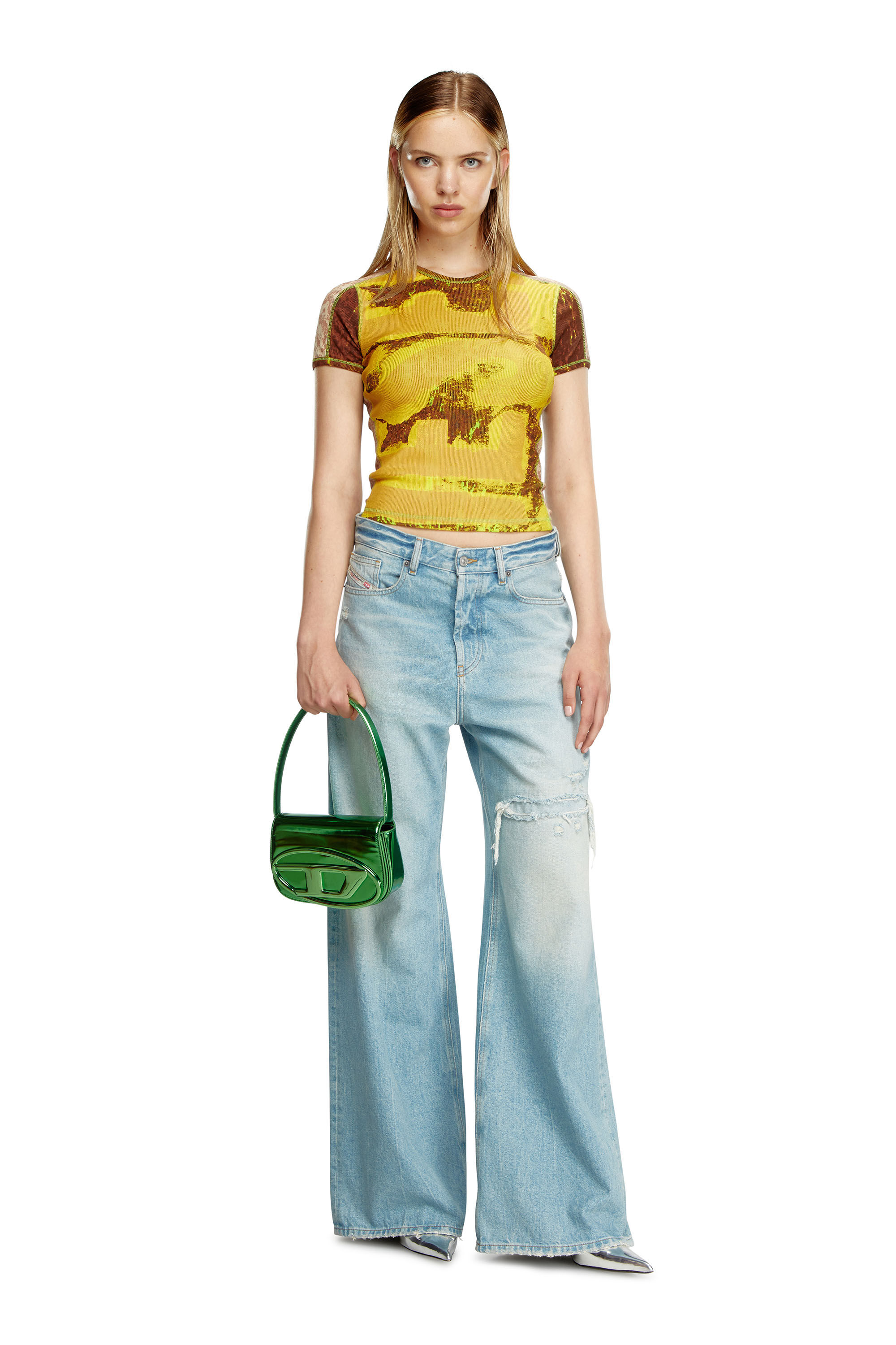 Diesel - 1DR, Female's カウレザーショルダーバッグ in グリーン - 1