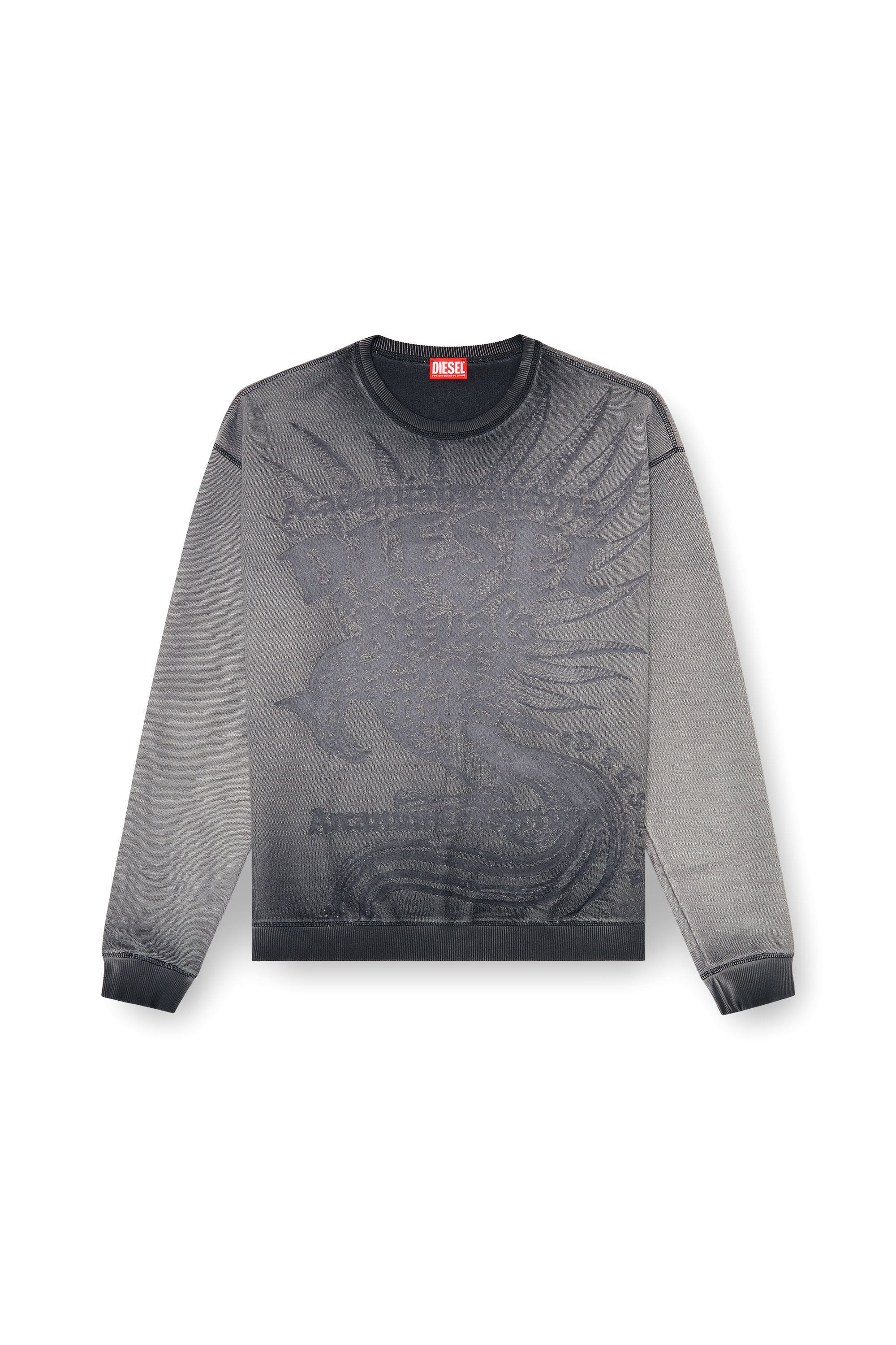 Diesel - S-ARON-RAW, Male's プルオーバースウェット in ダークグレー - 2