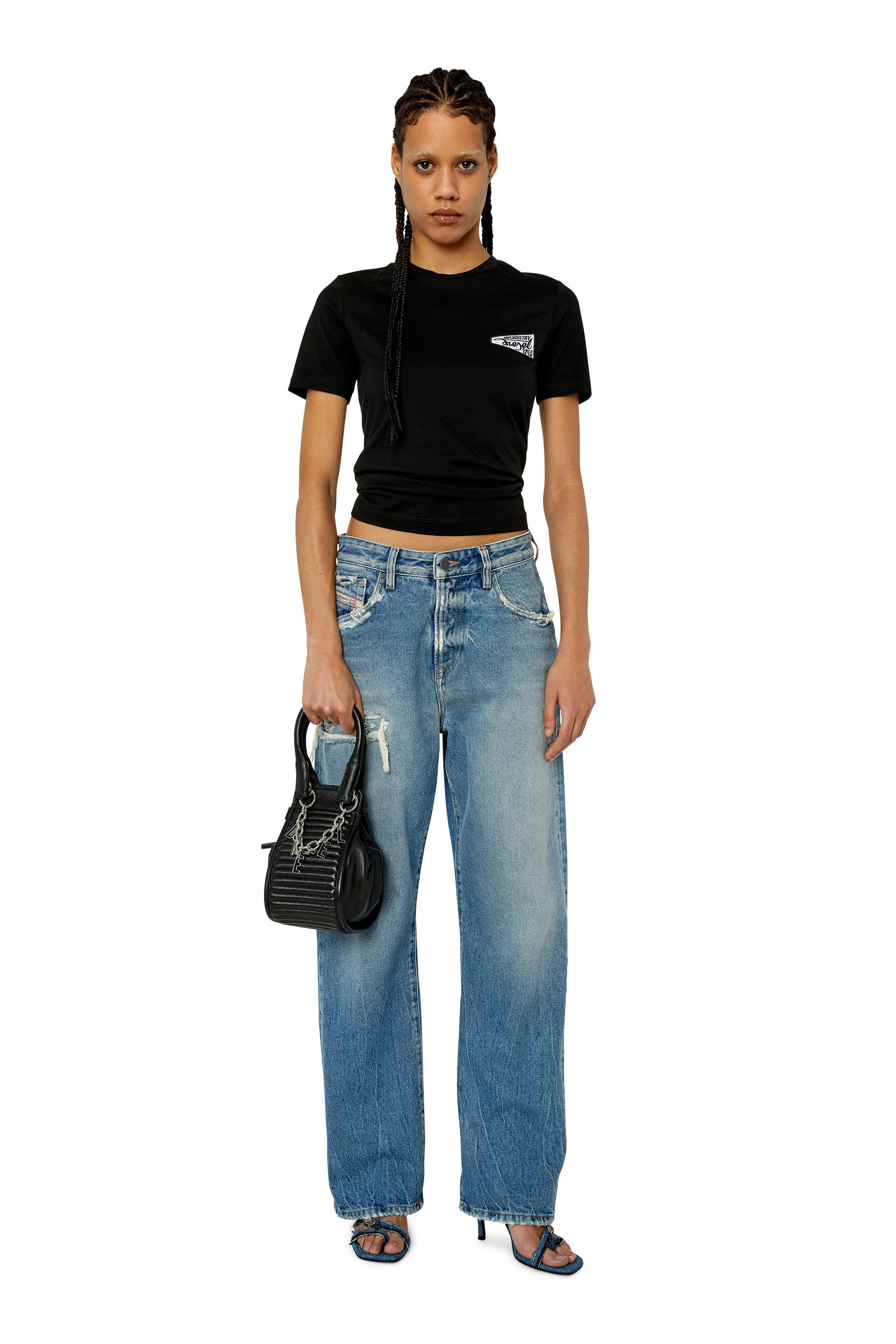 Diesel - Straight Jeans 1999 D-Reggy 007N3, Female's SS23  デニム ストレート ルーズ in ミディアムブルー - 1