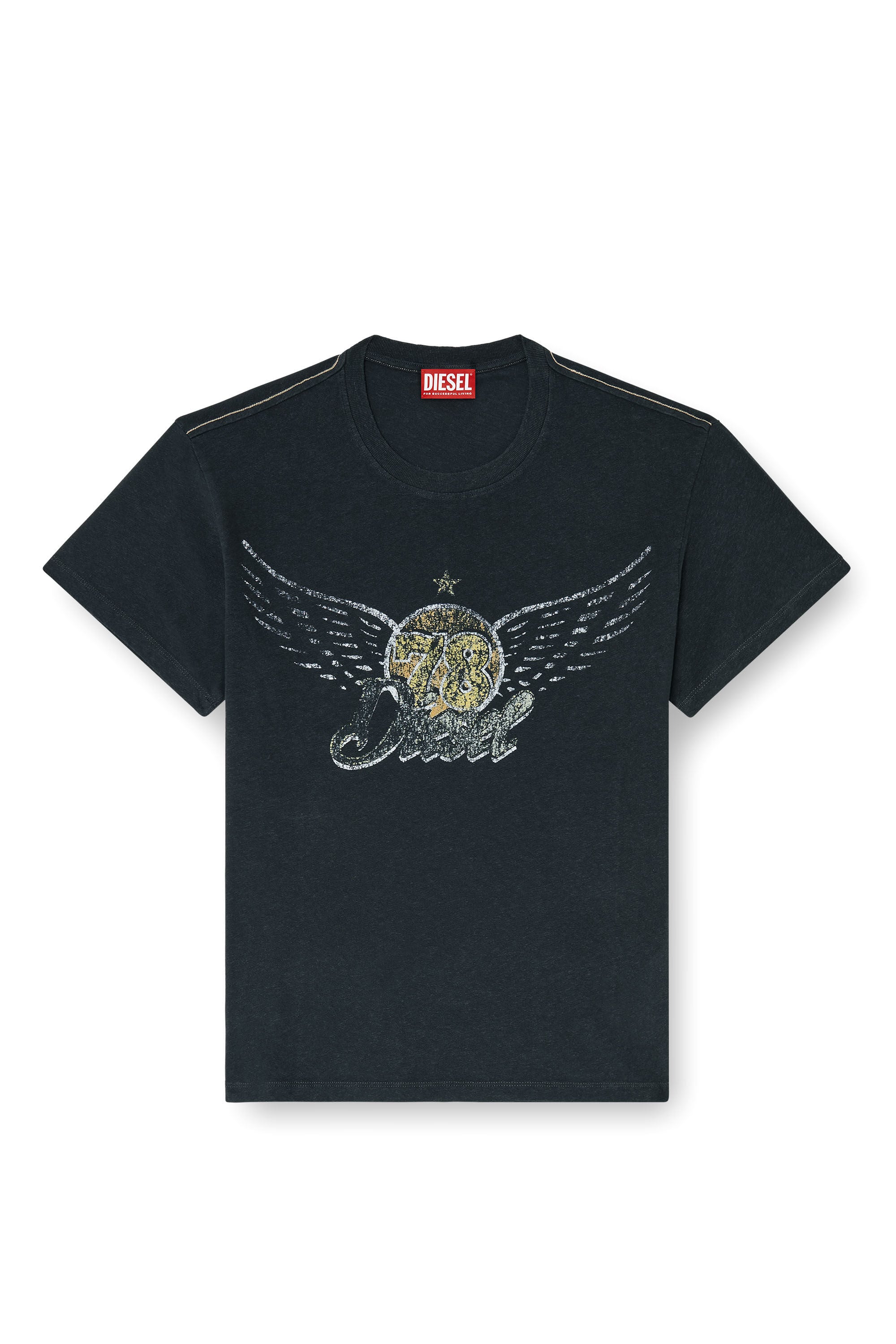 Diesel - T-GERIO-A, Male's Cotton-hemp T-shirt with concert graphics in null - 2