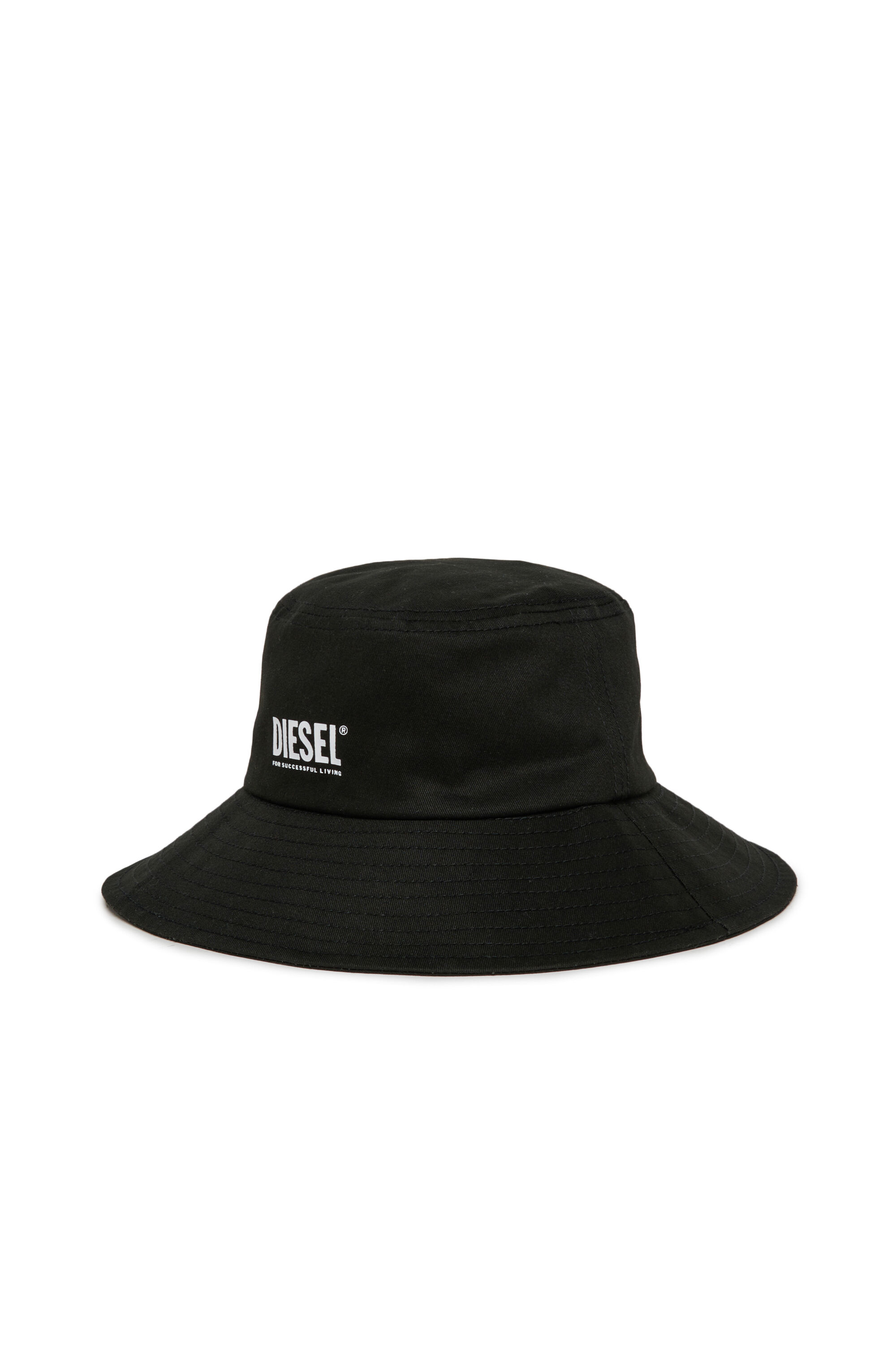 Diesel - FCURTY, Female's Bucket hat in cotton with wide brim in ブラック - 1