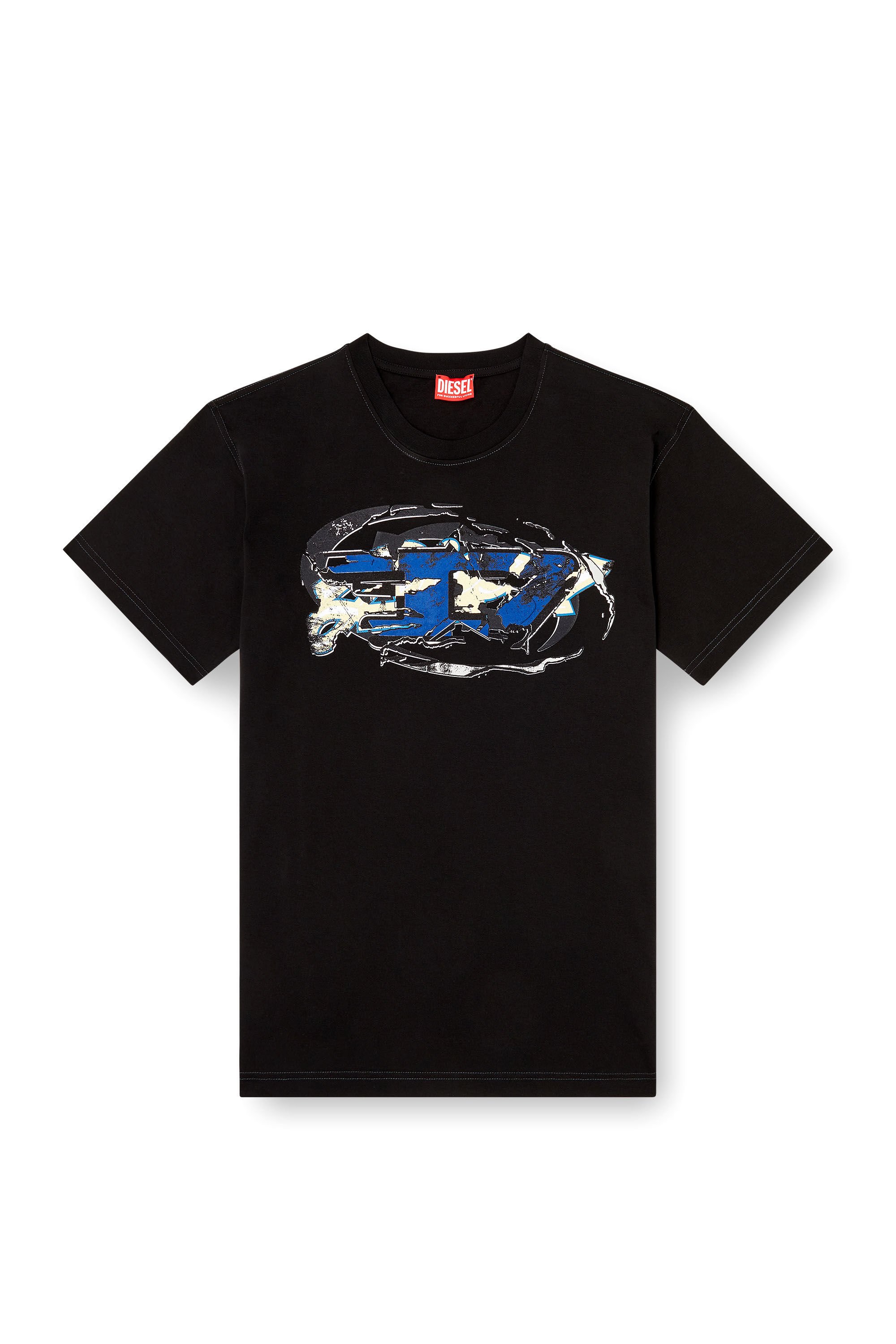 Diesel - T-NORM-T11, Male's T-shirt with Oval D logo in ブラック - 2