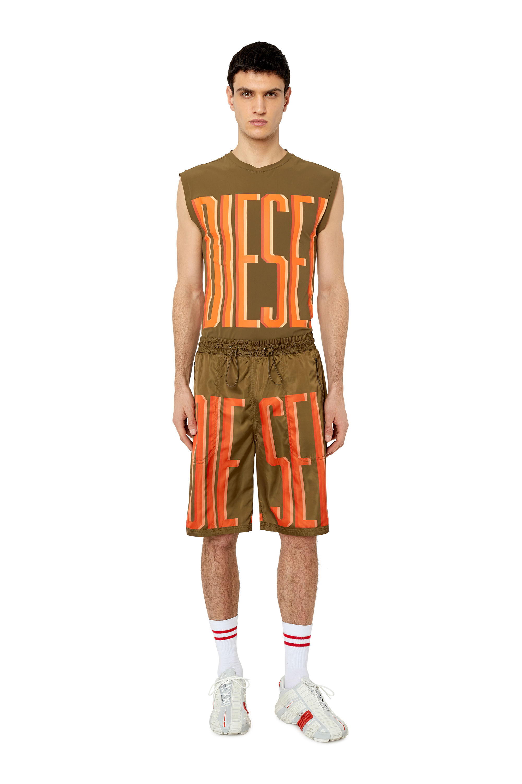 Diesel - AMST-RIDGE-WT40, Male's ノースリーブ トレーニングウェア DIESEL SPORT in Brown - 1