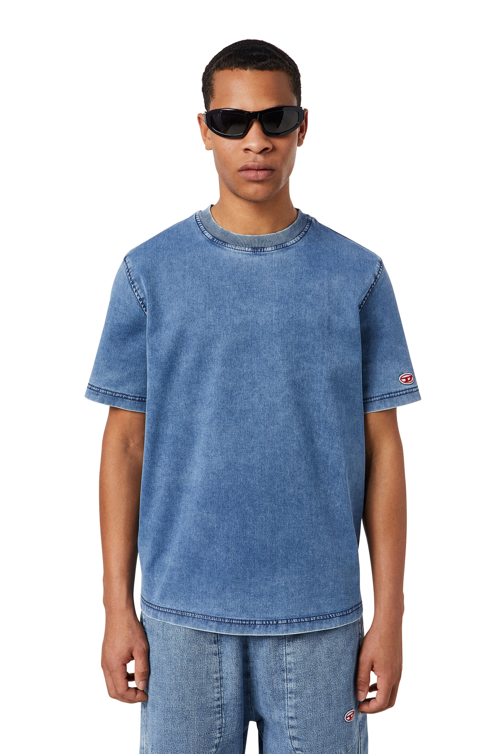 Diesel - D-BIGGOR TRACK DENIM T-SHIRT, ライトブルー - Image 3