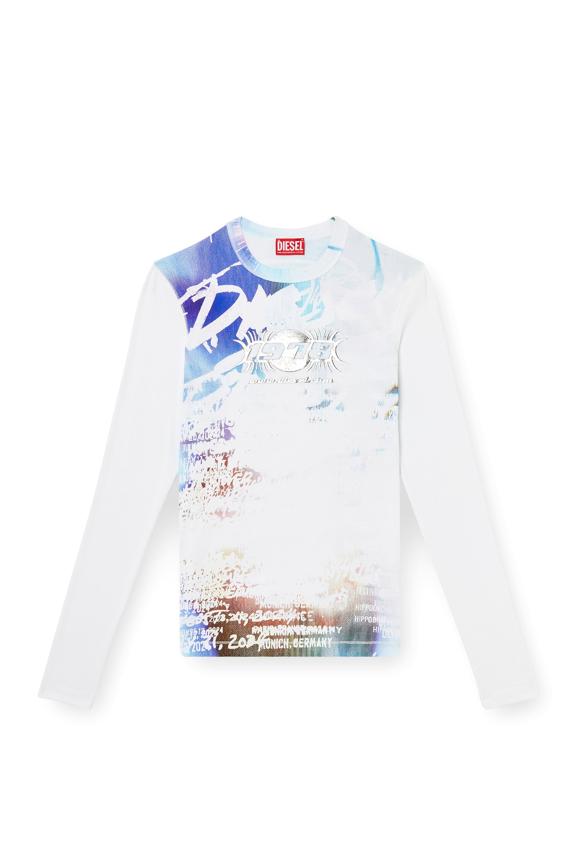 Diesel - T-RIBBER-LS-T3, Male's Long-sleeve T-shirt with graffiti print in null - 2