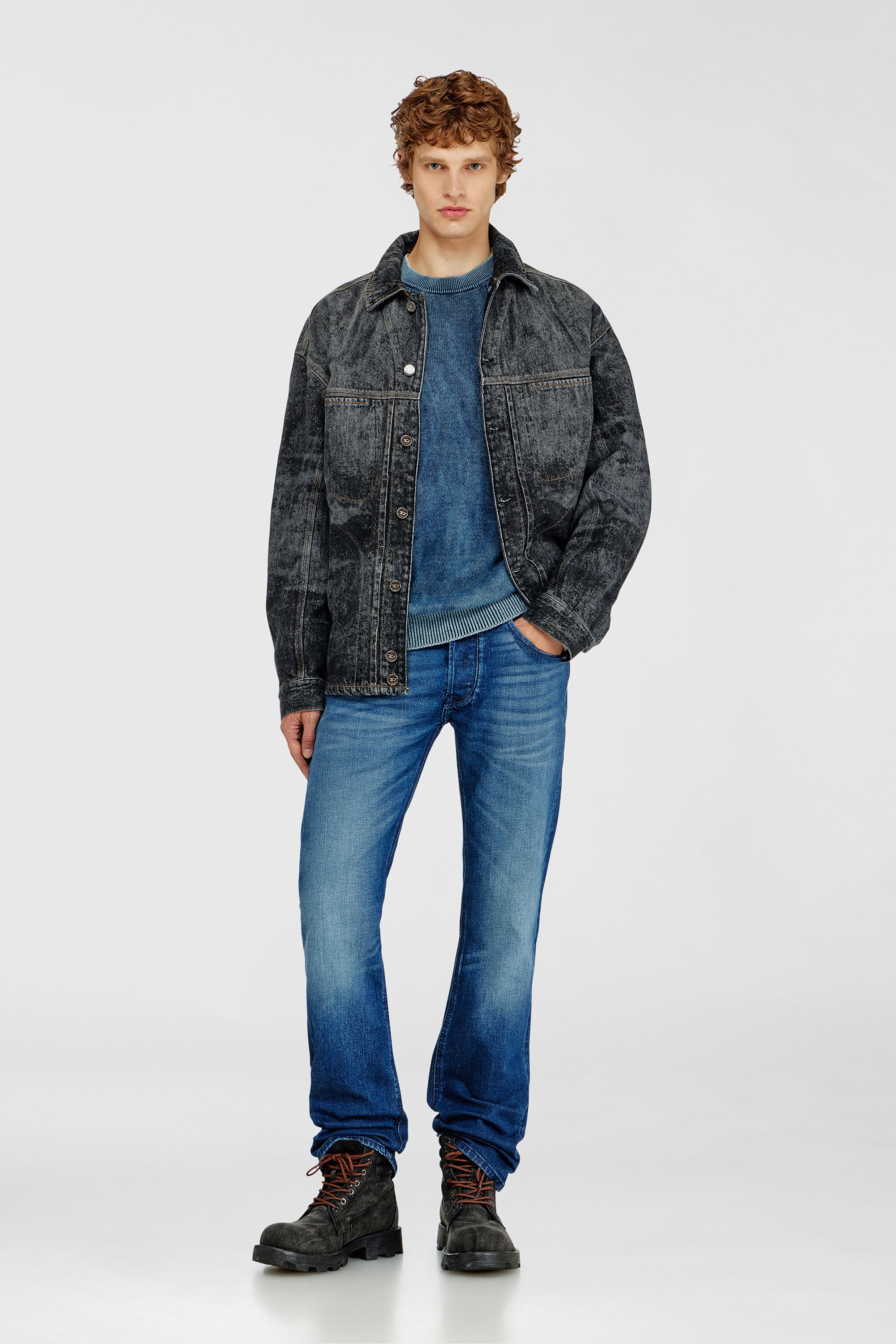 Diesel - K-PERNE, Male's プルオーバーニット in ミディアムブルー - 1