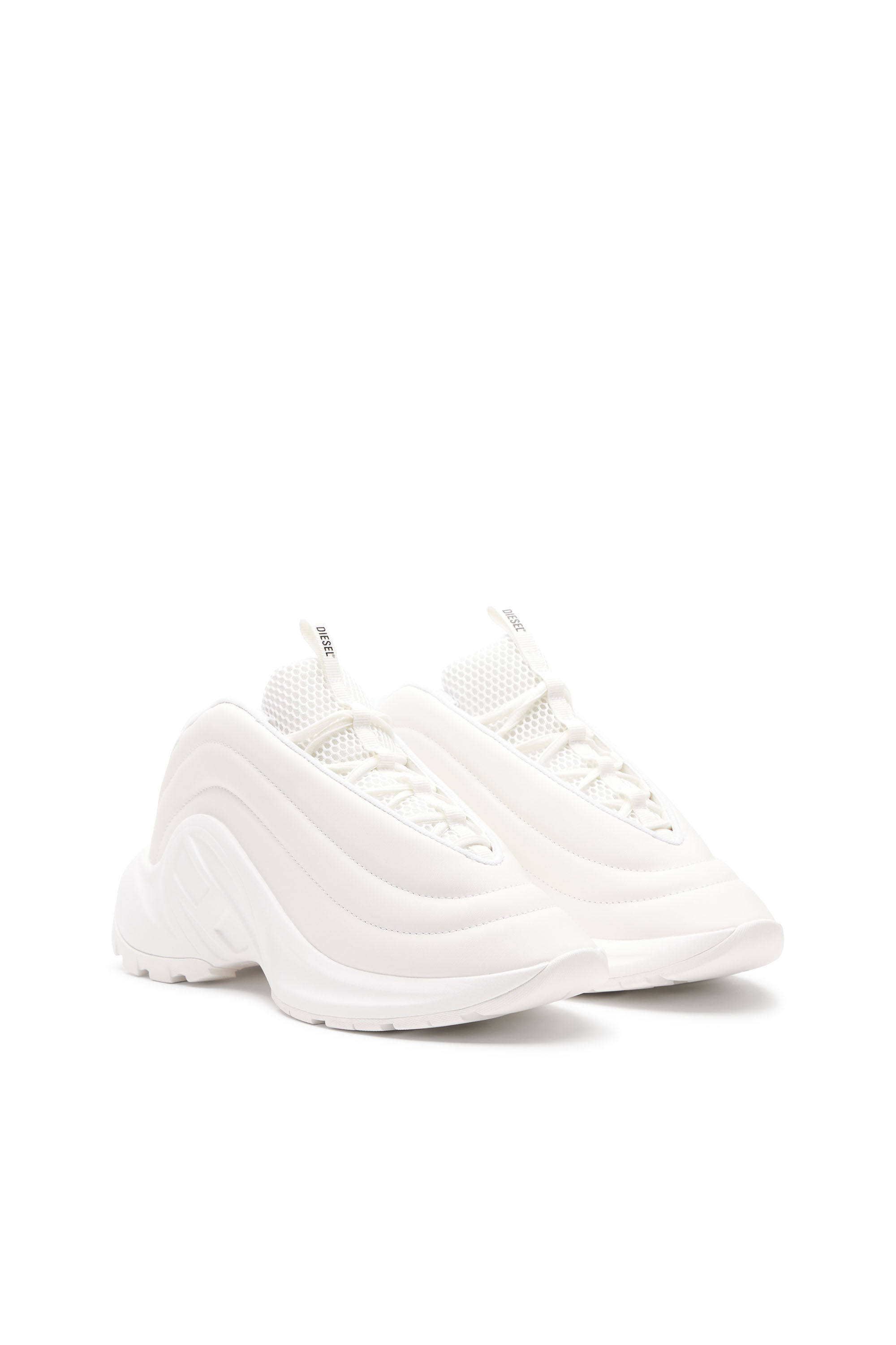Diesel - S-D-RUNNER X, Unisex's S-D-Runner X-Slip-on sneakers with matte Oval D instep in ホワイト - 2