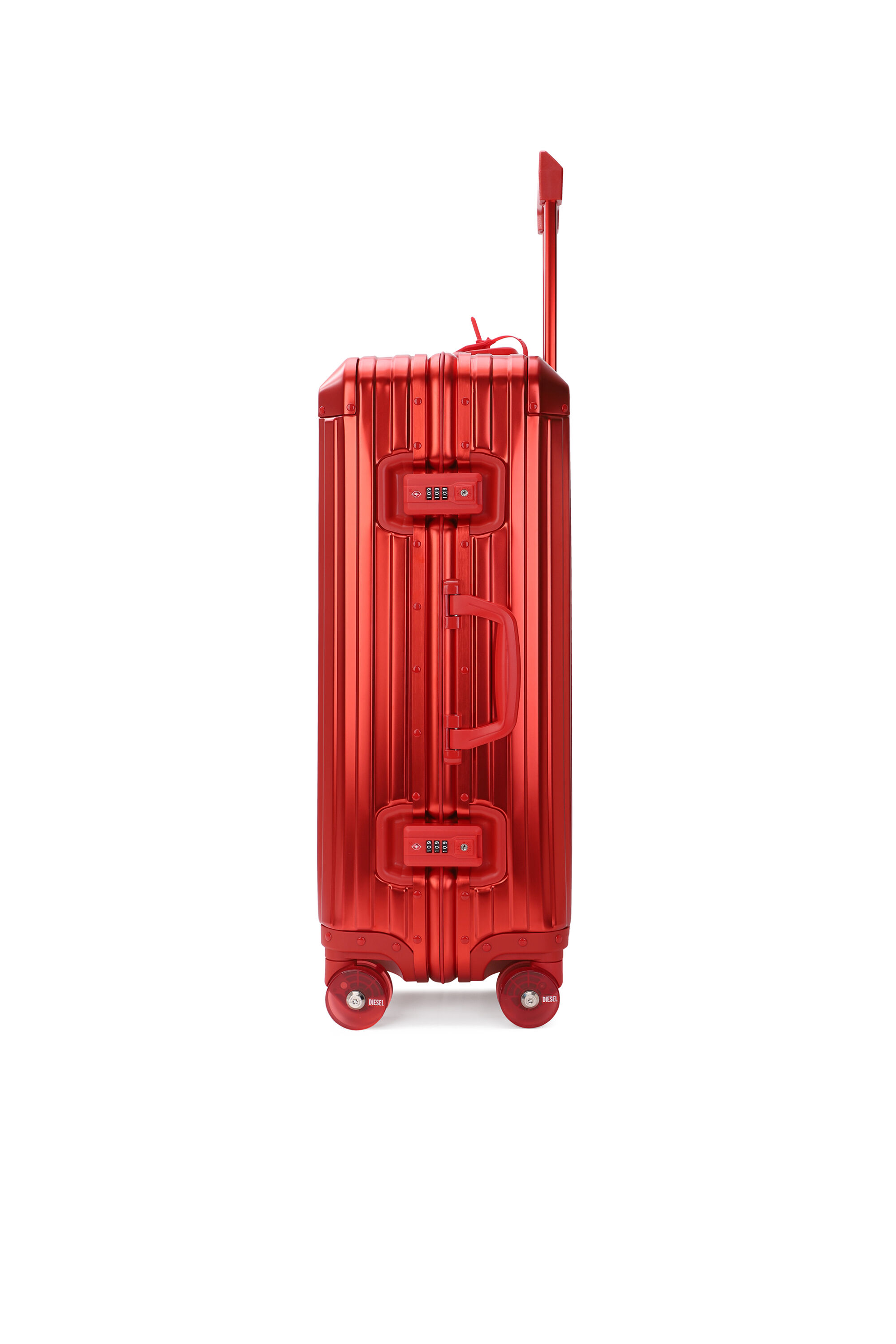 Diesel - DIESEL ALUMINUM TROLLEY- DSL002, Unisex's Aluminum Carry-On Luggage 24" in レッド - 3