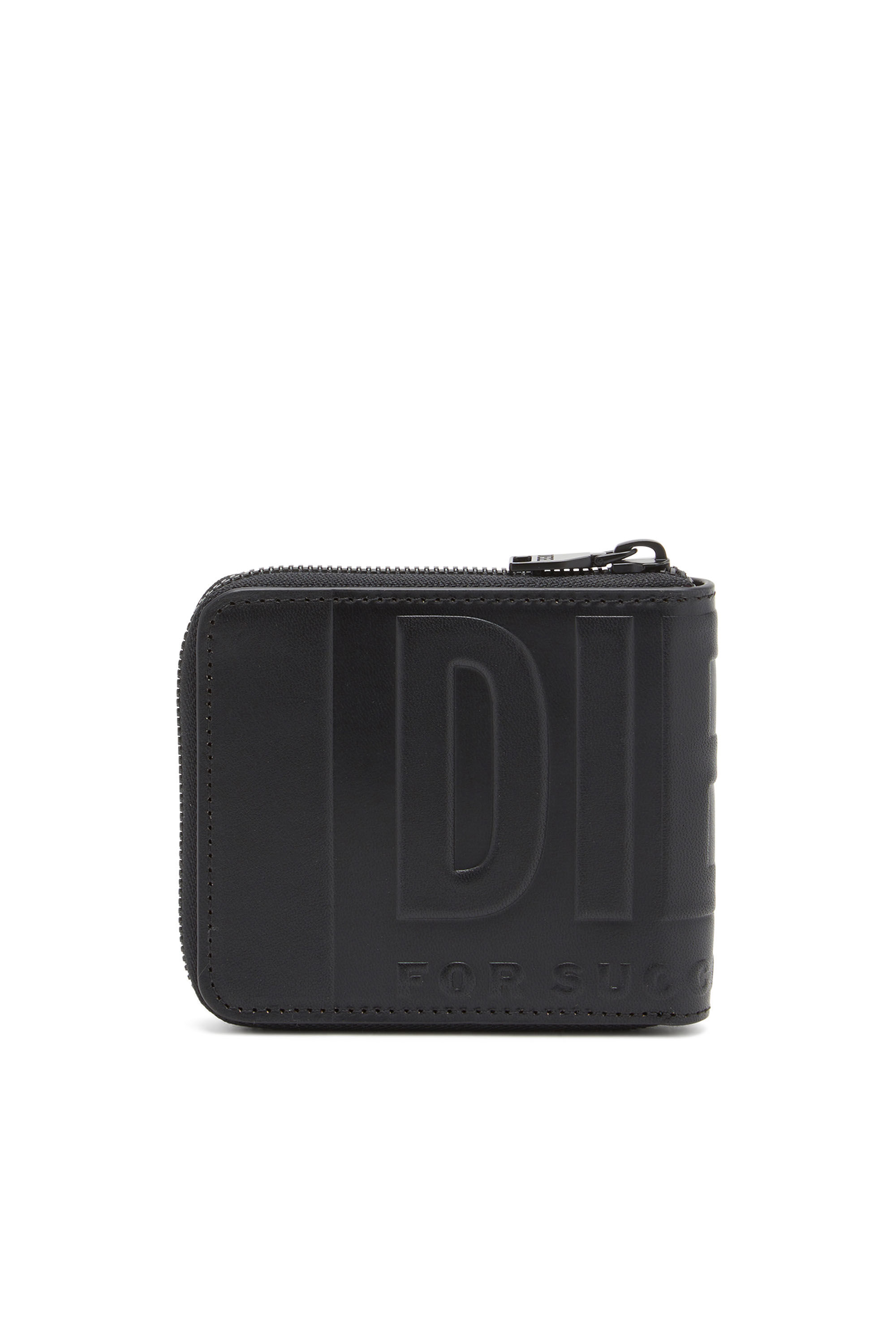 Diesel - DSL 3D BI-FOLD COIN ZIP XS, Male's Leather zip wallet with embossed logo in ブラック - 2