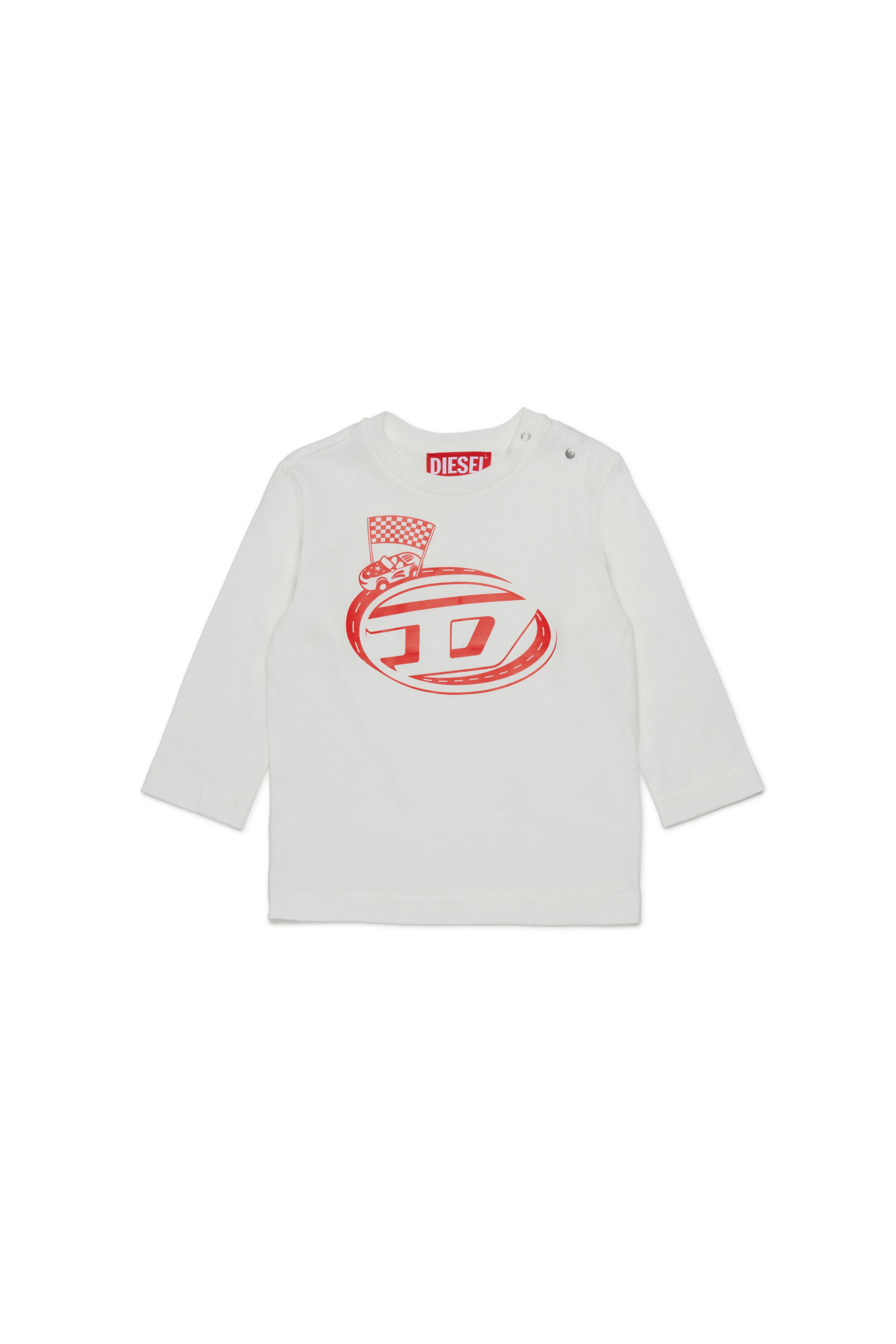 Diesel - TFILB, Male's Cotton T-shirt with graphic print in ホワイト - 1