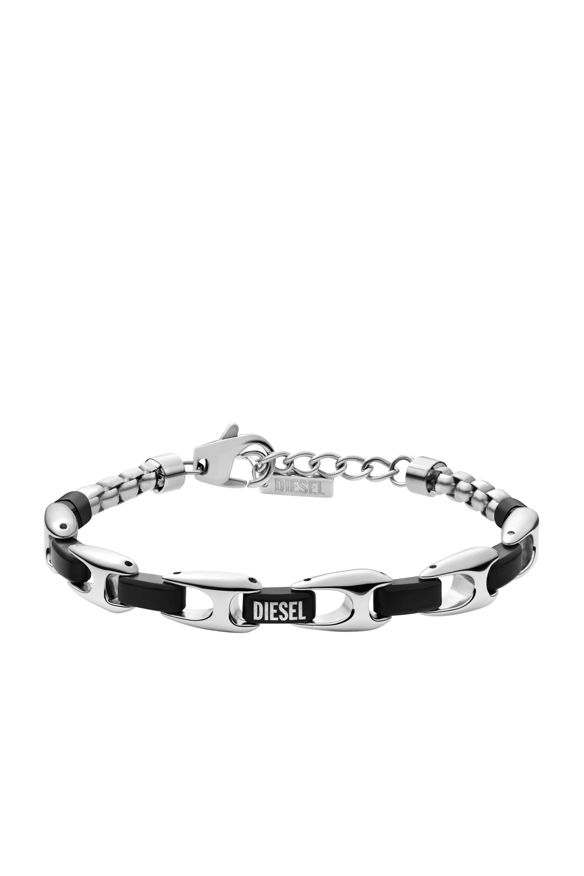 Diesel - DX1634931 JEWELLERY, Unisex's Two-tone stainless steel chain bracelet in シルバー/ブラック - 1