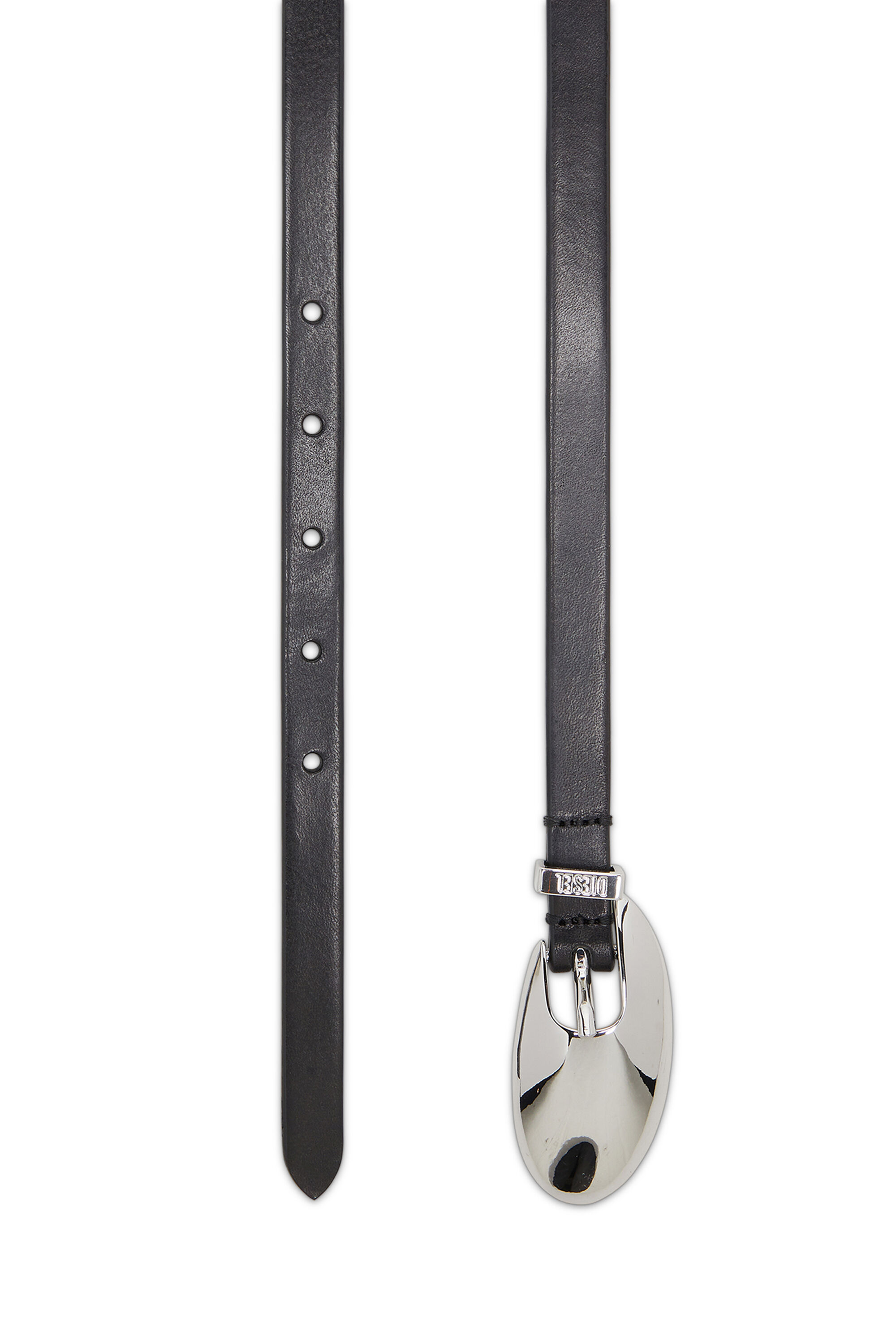 Diesel - B-ROP 15, Female's 1.5cm leather belt with sculptural buckle in ブラック - 2