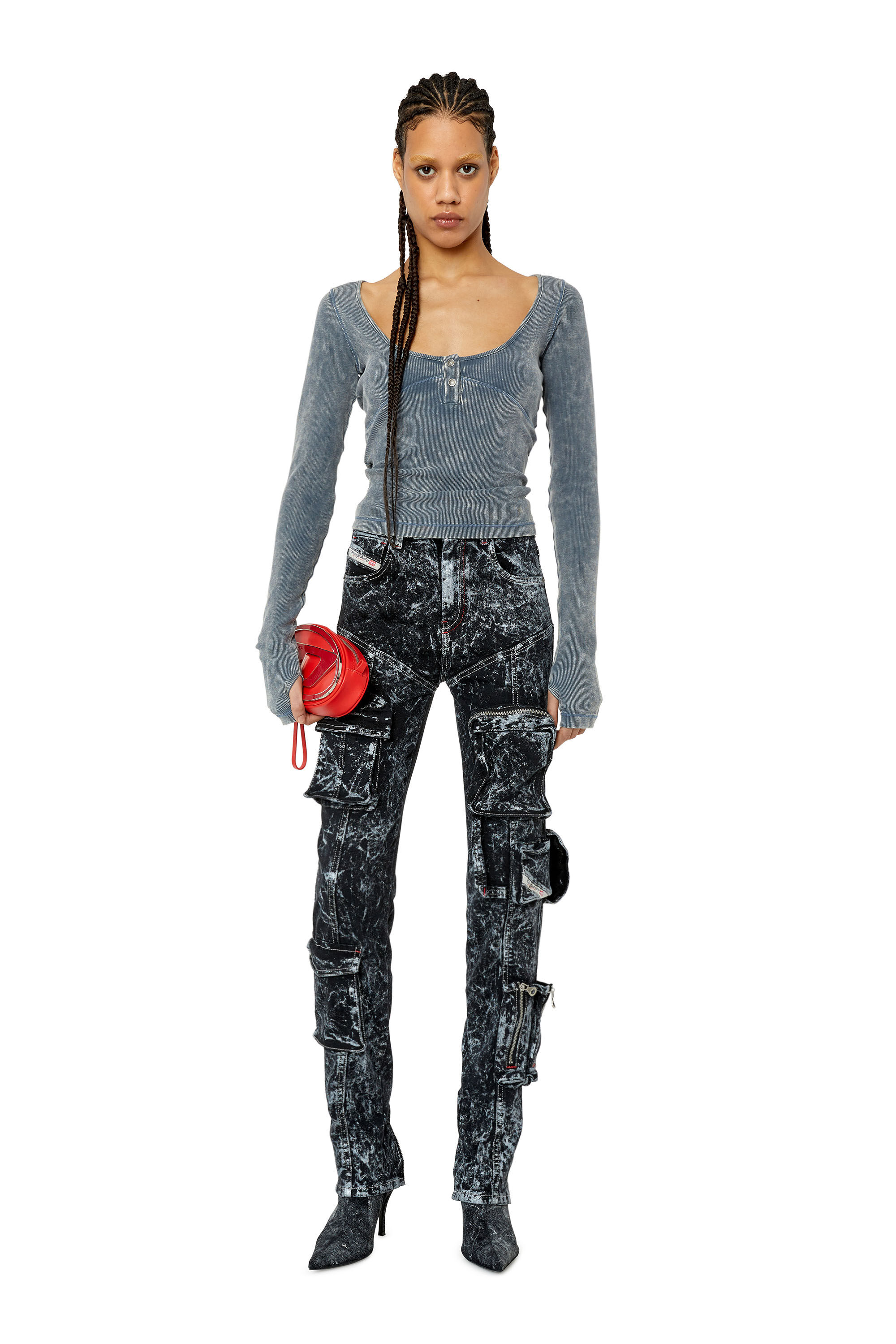 蒸気 Diesel ウィメンズ デニム 1984 SLANDY-HIGH-PK スキニー ライト