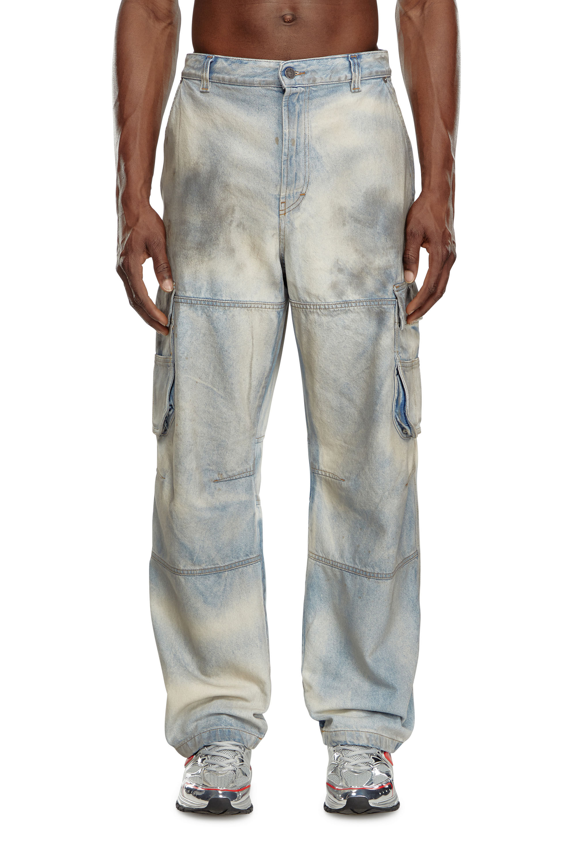Diesel - Male's Relaxed Jeans D-Fish 0CBDJ, ライトブルー - 3