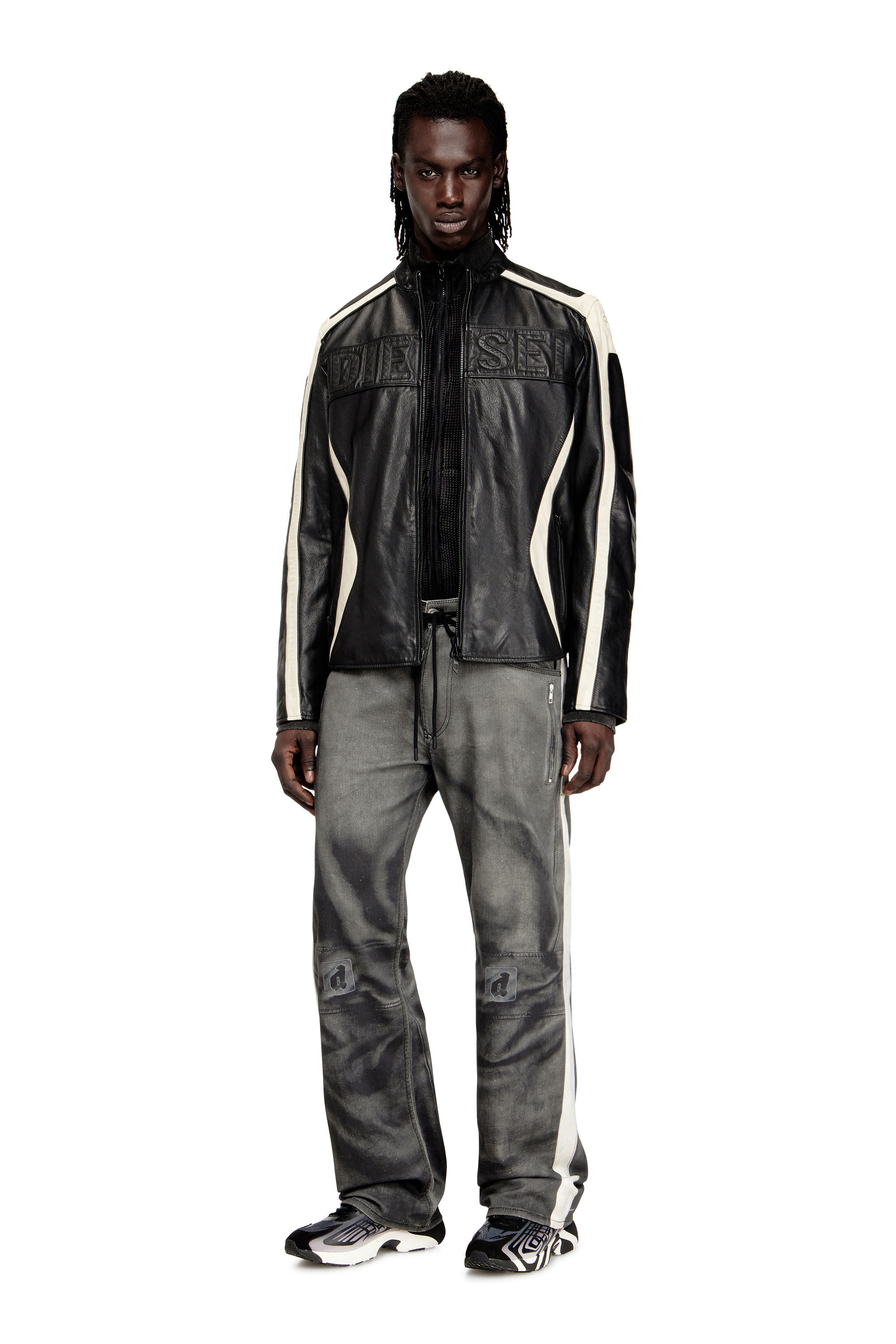 【最終値下げ】Y2K DIESELレザージャケット 美品 DIESEL(ディーゼル) 90's Leather switching nylon biker jacket