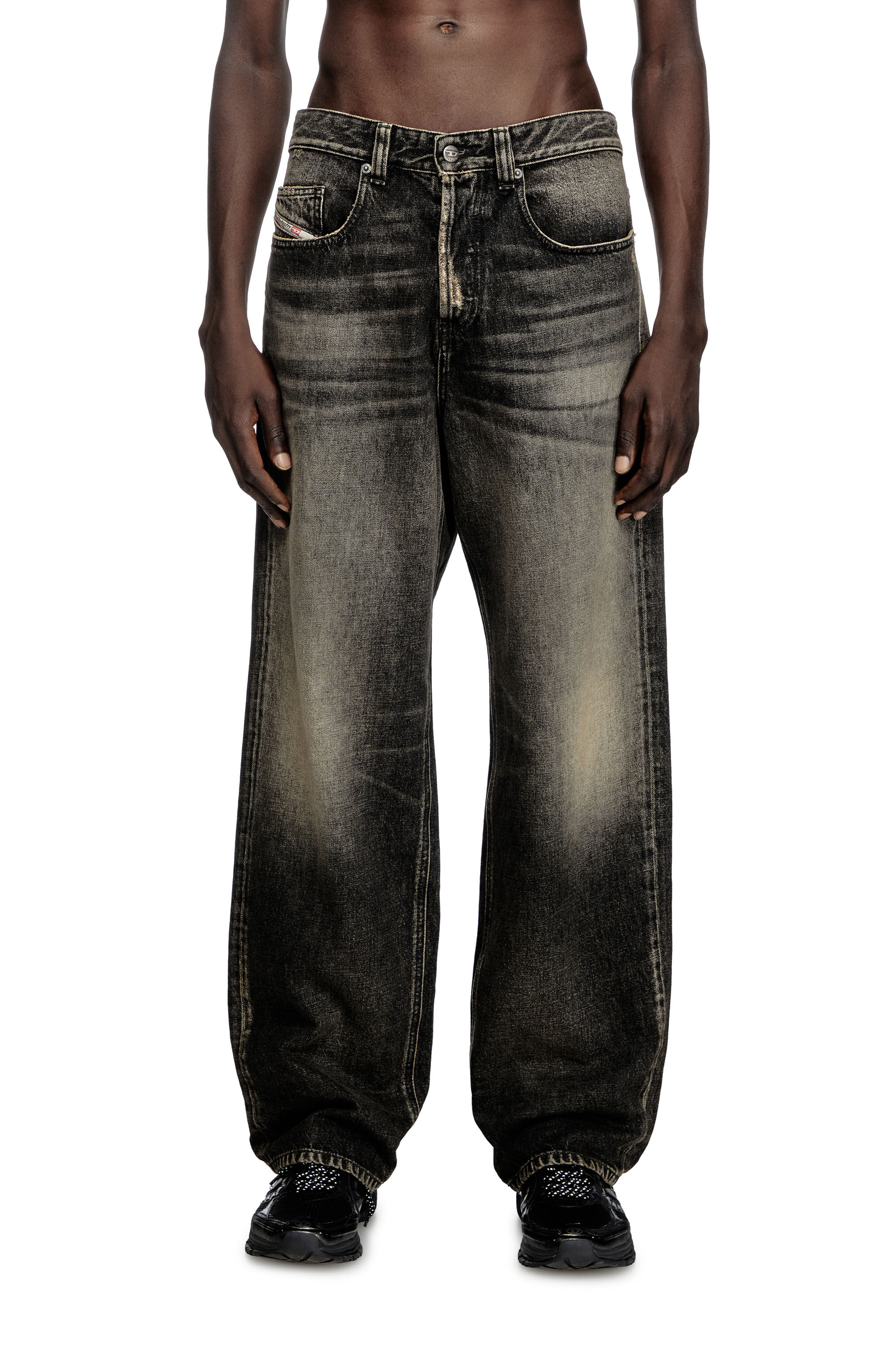 Diesel - Male's Relaxed Jeans 2001 D-Macro 007Z1, ブラック/ダークグレー - 3