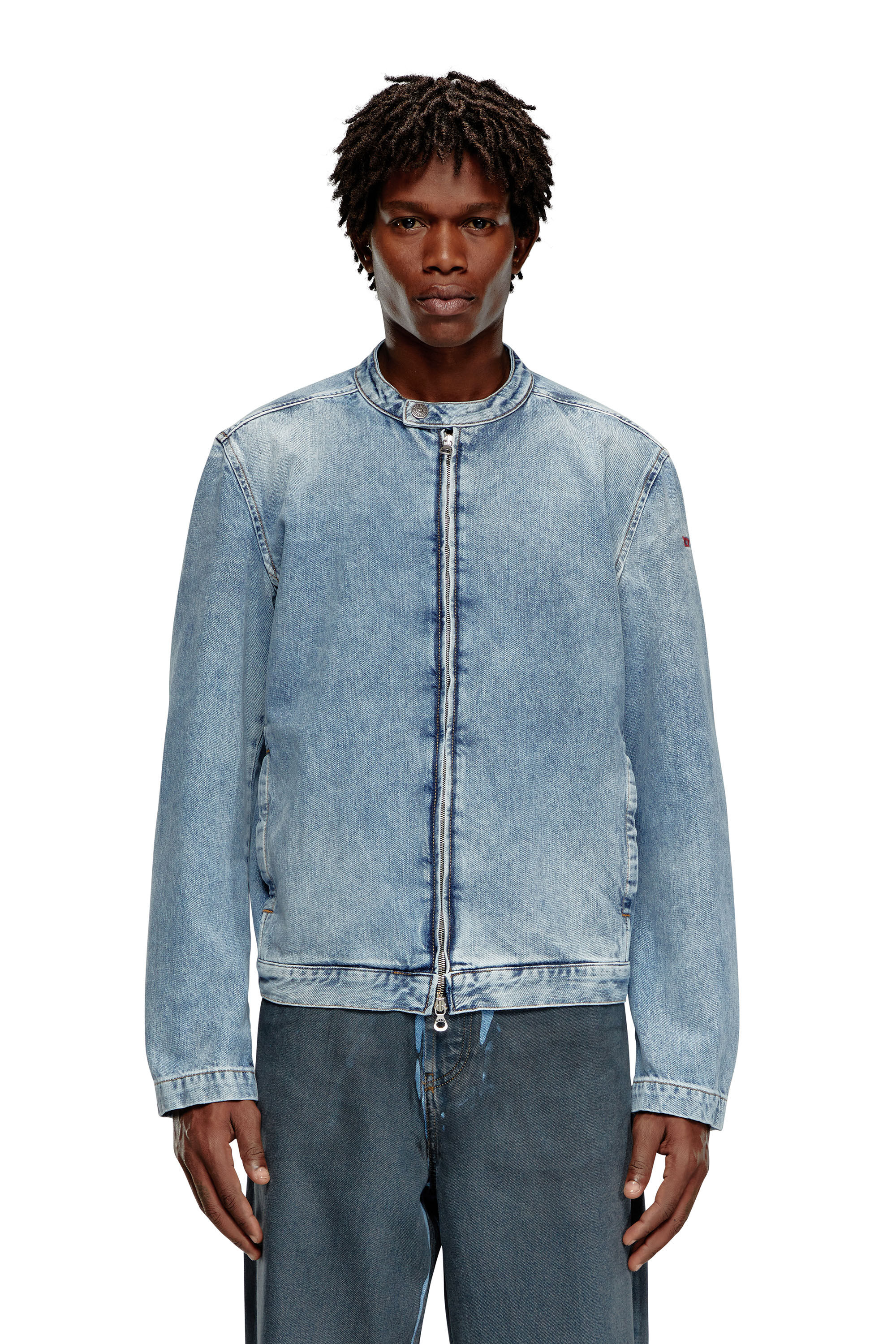 Diesel - D-GLORY, Male's Zipped jacket in denim in ライトブルー - 6