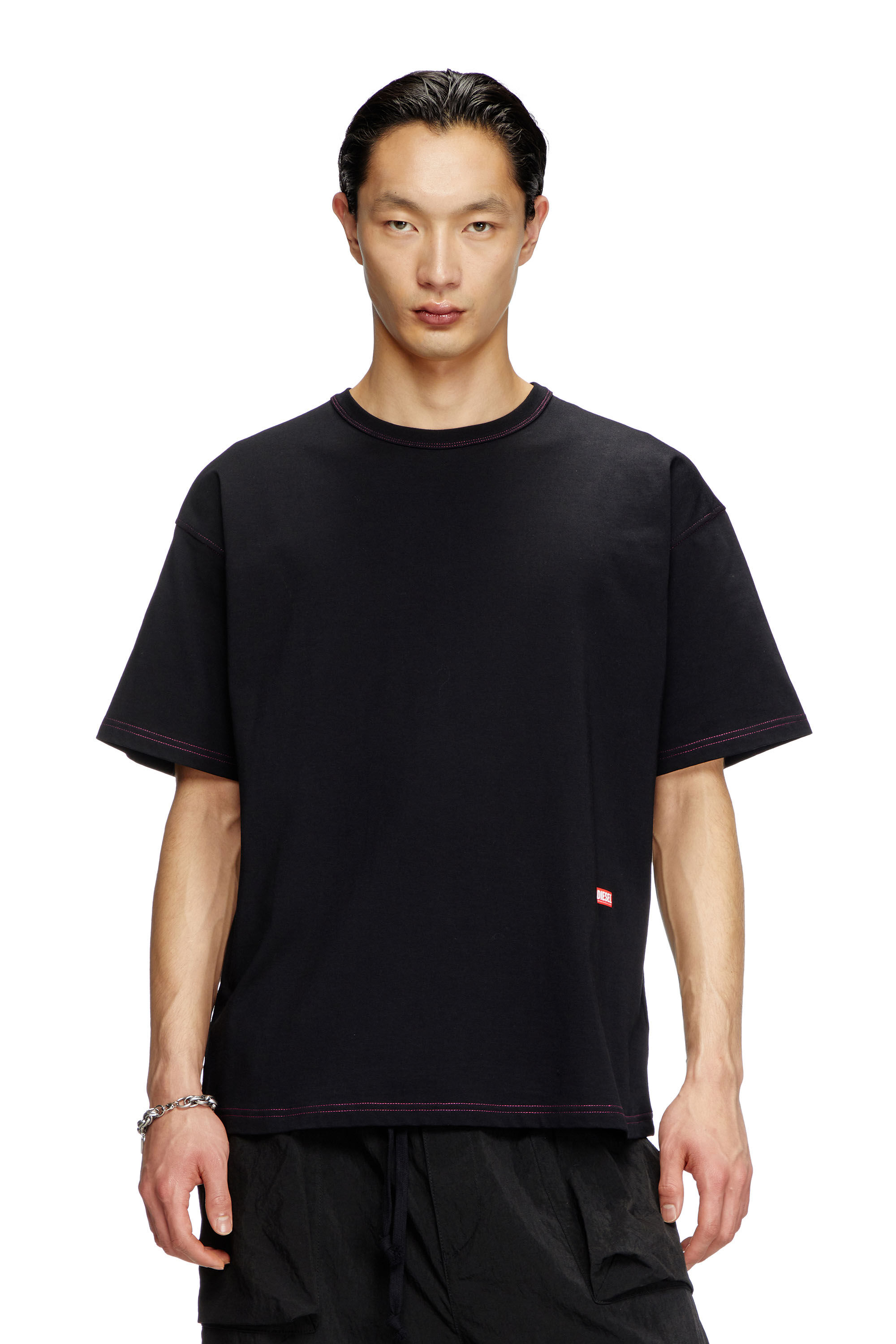Diesel - T-BOXT-R18, Male's T-shirt with apple core print in ブラック - 3