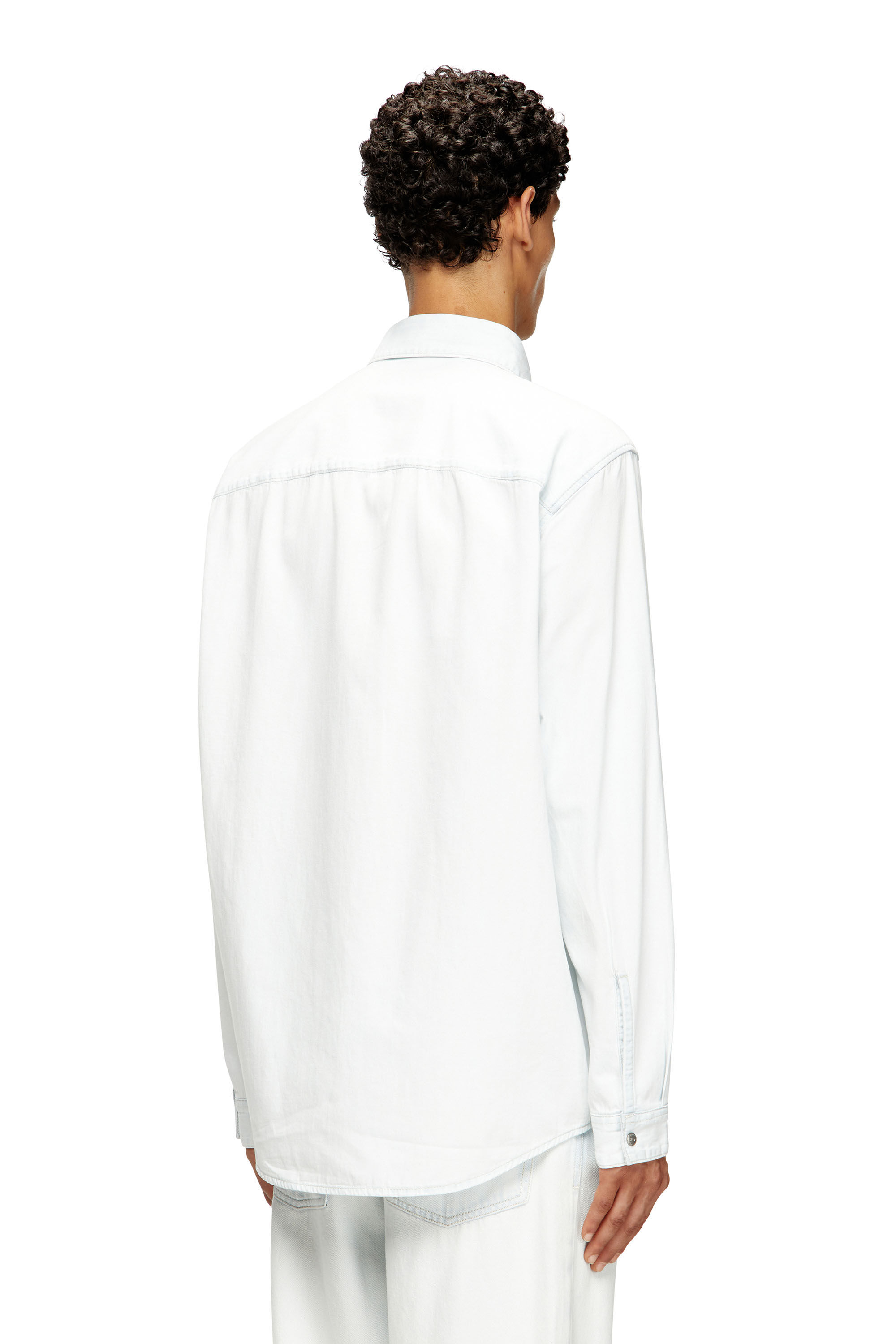 Diesel - D-SIMPLY, Male's Shirt in bleach-effect denim in ライトブルー - 4