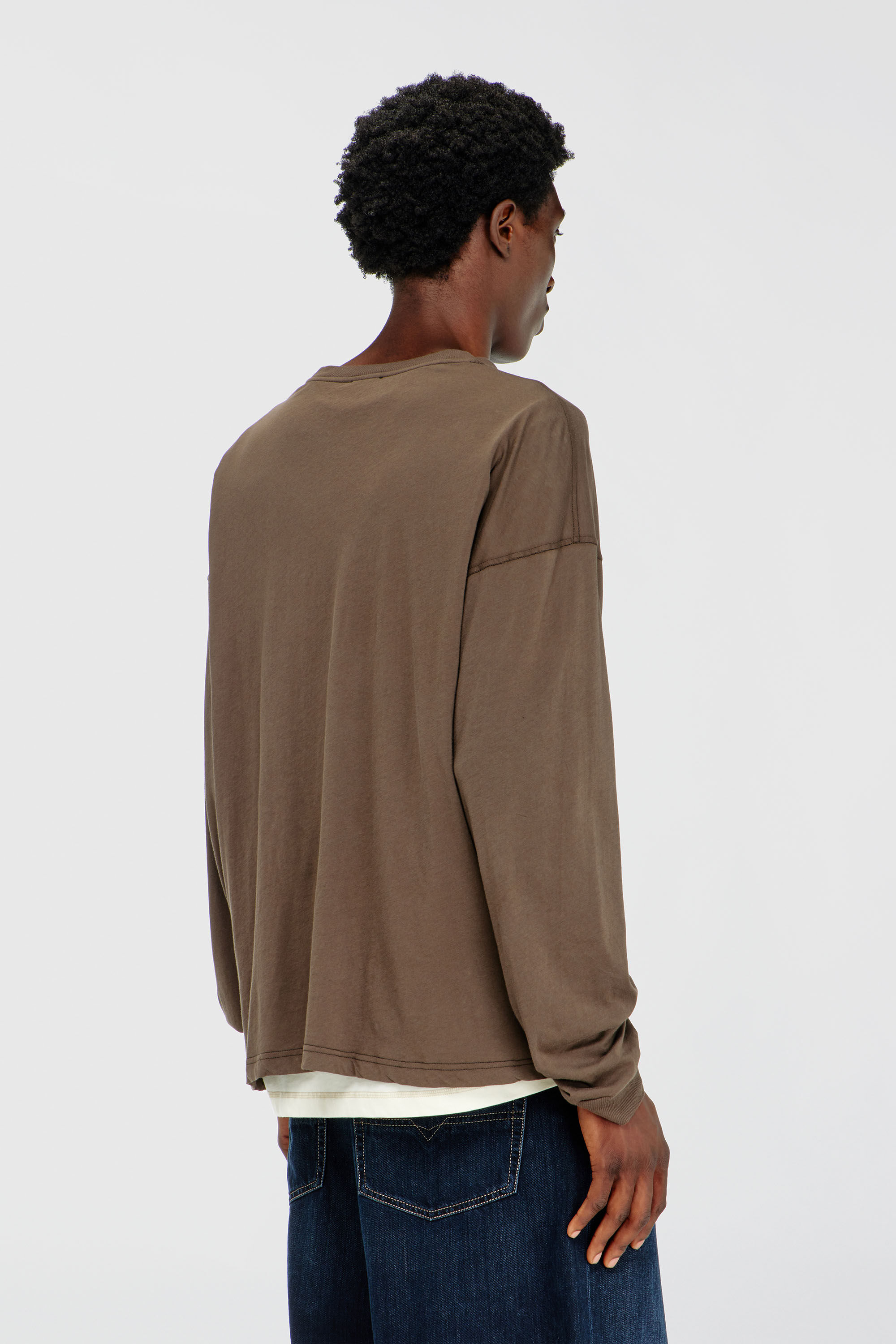 Diesel - T-BOXT-LS-AA1, Male's 長袖Tシャツ in ブラウン - 4