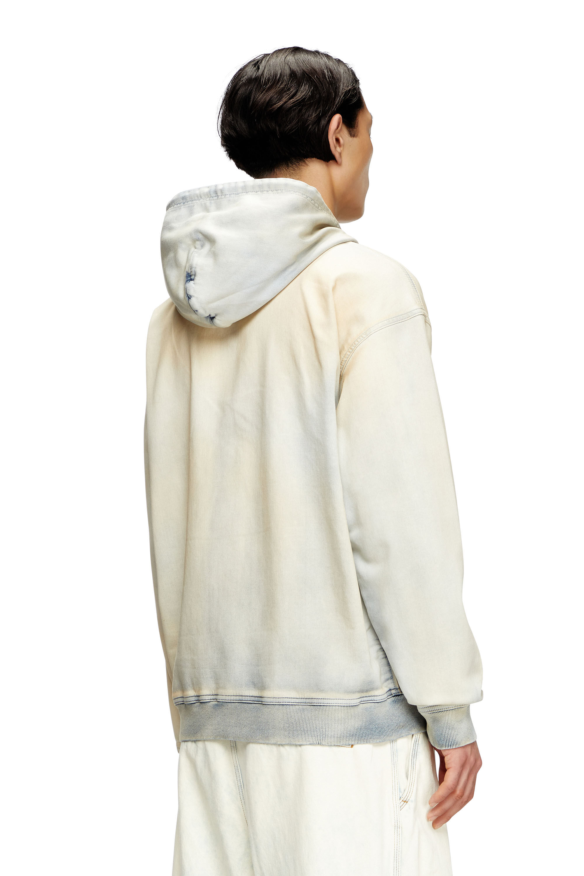 Diesel - D-GIR-S TRACK, Unisex's Zip-up hoodie in coated dusty Track Denim in ライトブルー - 5