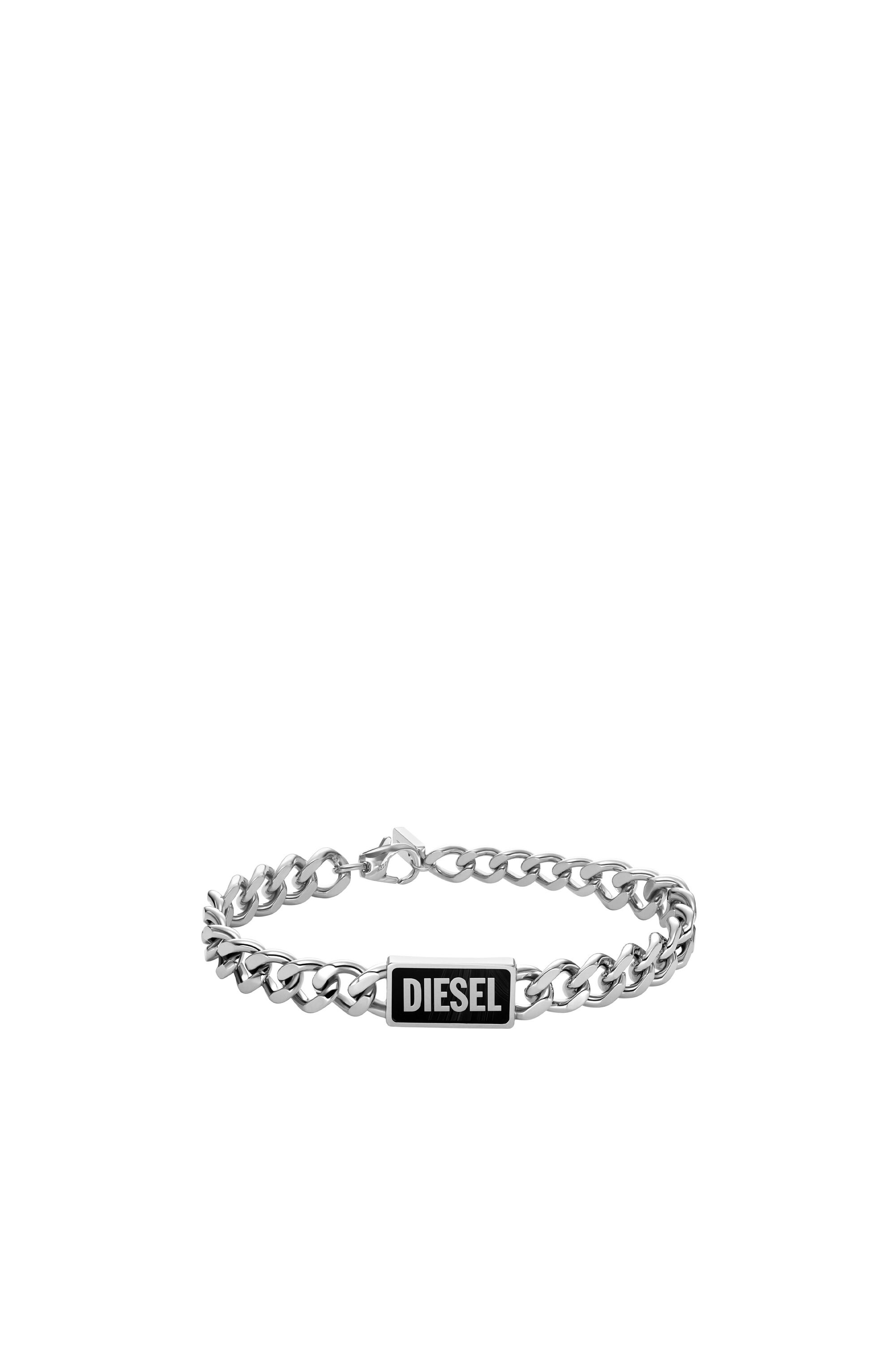 Diesel - DX1513, Unisex's Black agate id bracelet in シルバー - 1