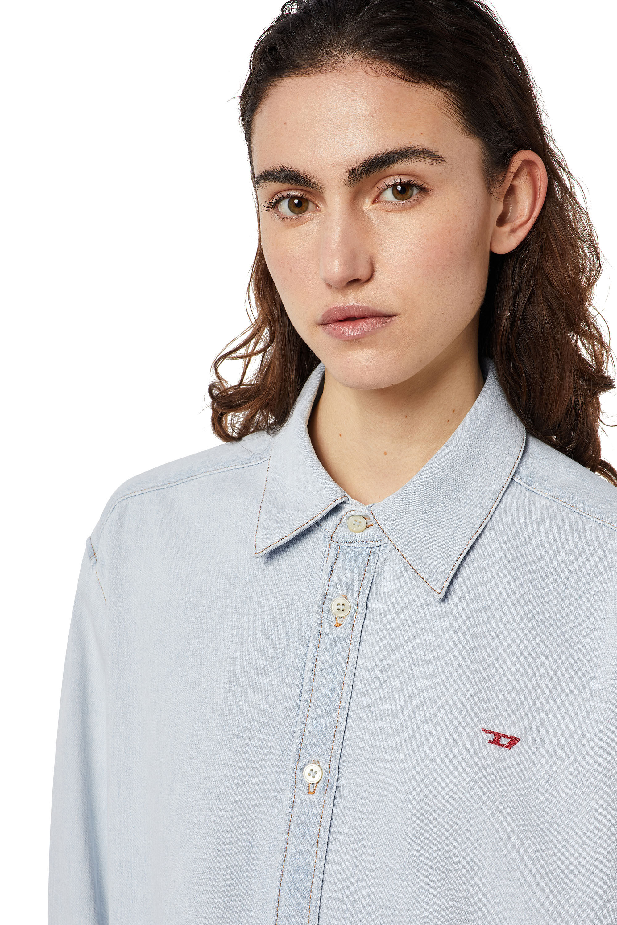 Diesel - DE-BLEX SHIRT DRESS, Female's Shirt dress in denim in ライトブルー - 3