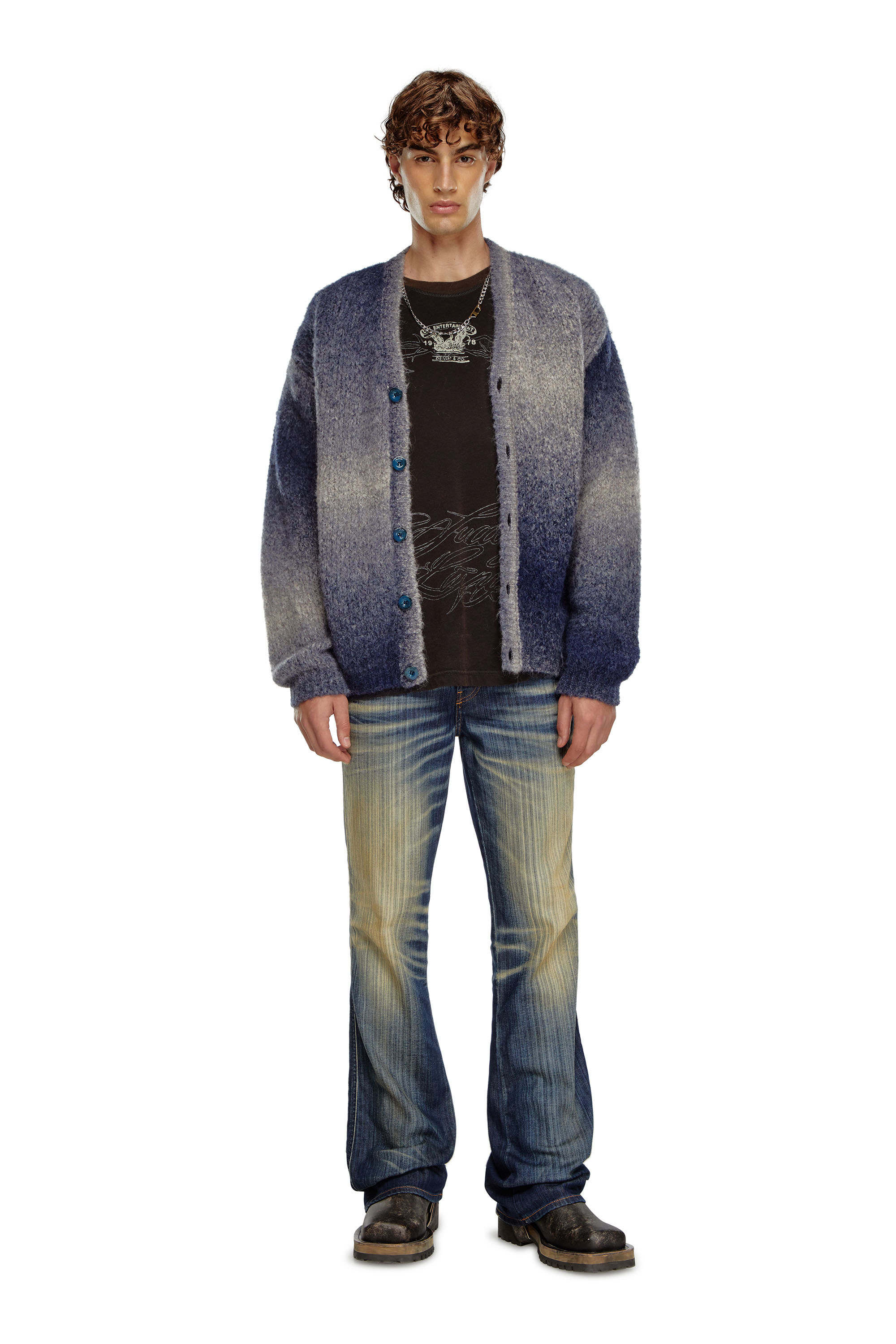 K-RAMARRO Dégradé cardigan in alpaca blend｜ブルー｜メンズ｜DIESEL