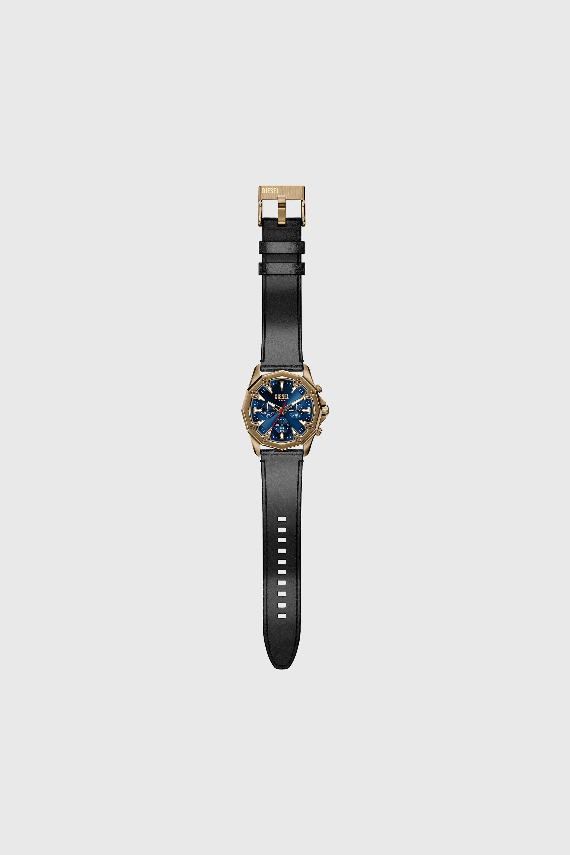 Diesel - DZ4733 WATCH, Male's Stinger antique gold-tone leather watch in ブラック - 7