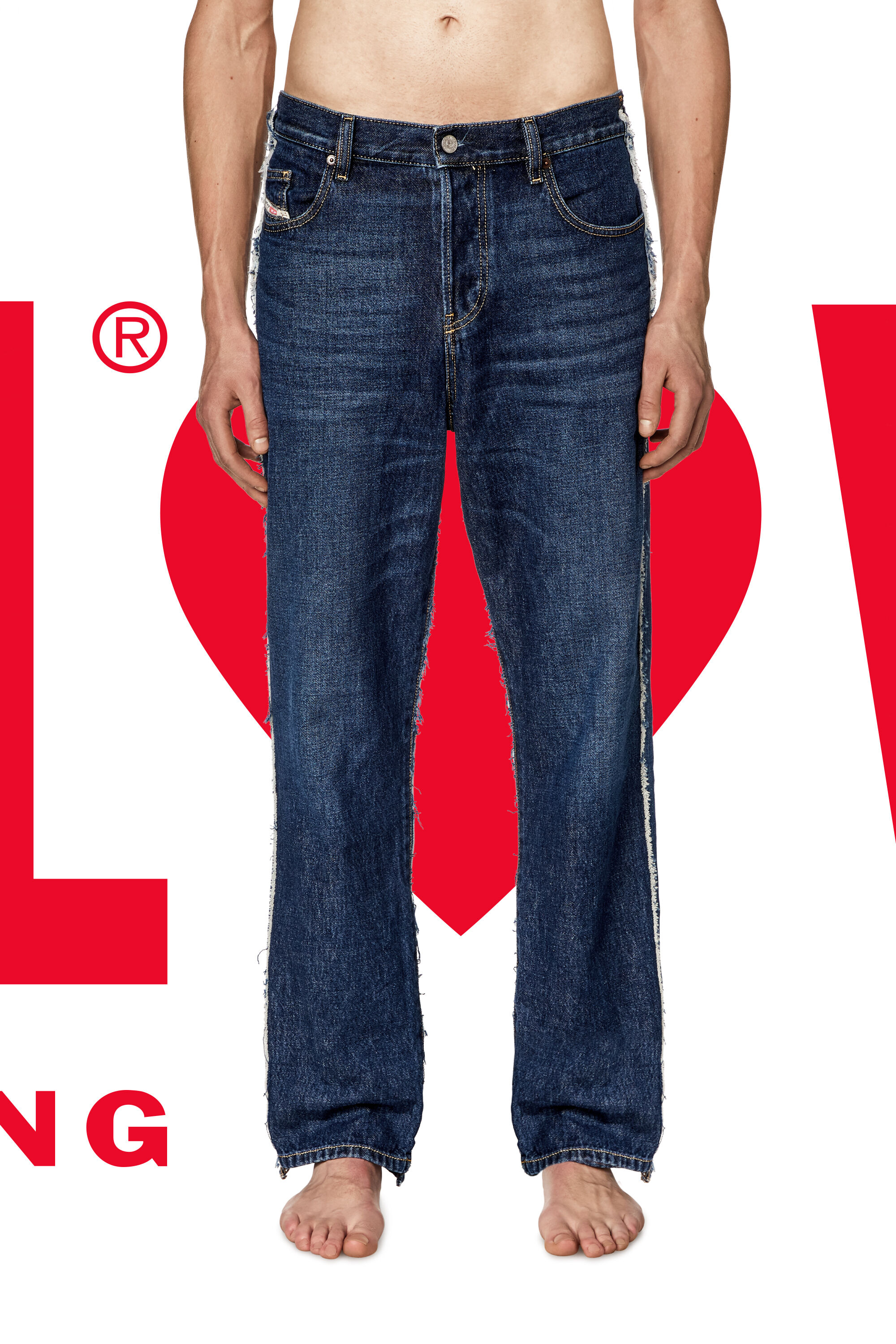 Diesel - Unisex's Regular Jeans Dieseloves 03 09K47, ミディアムブルー - 3