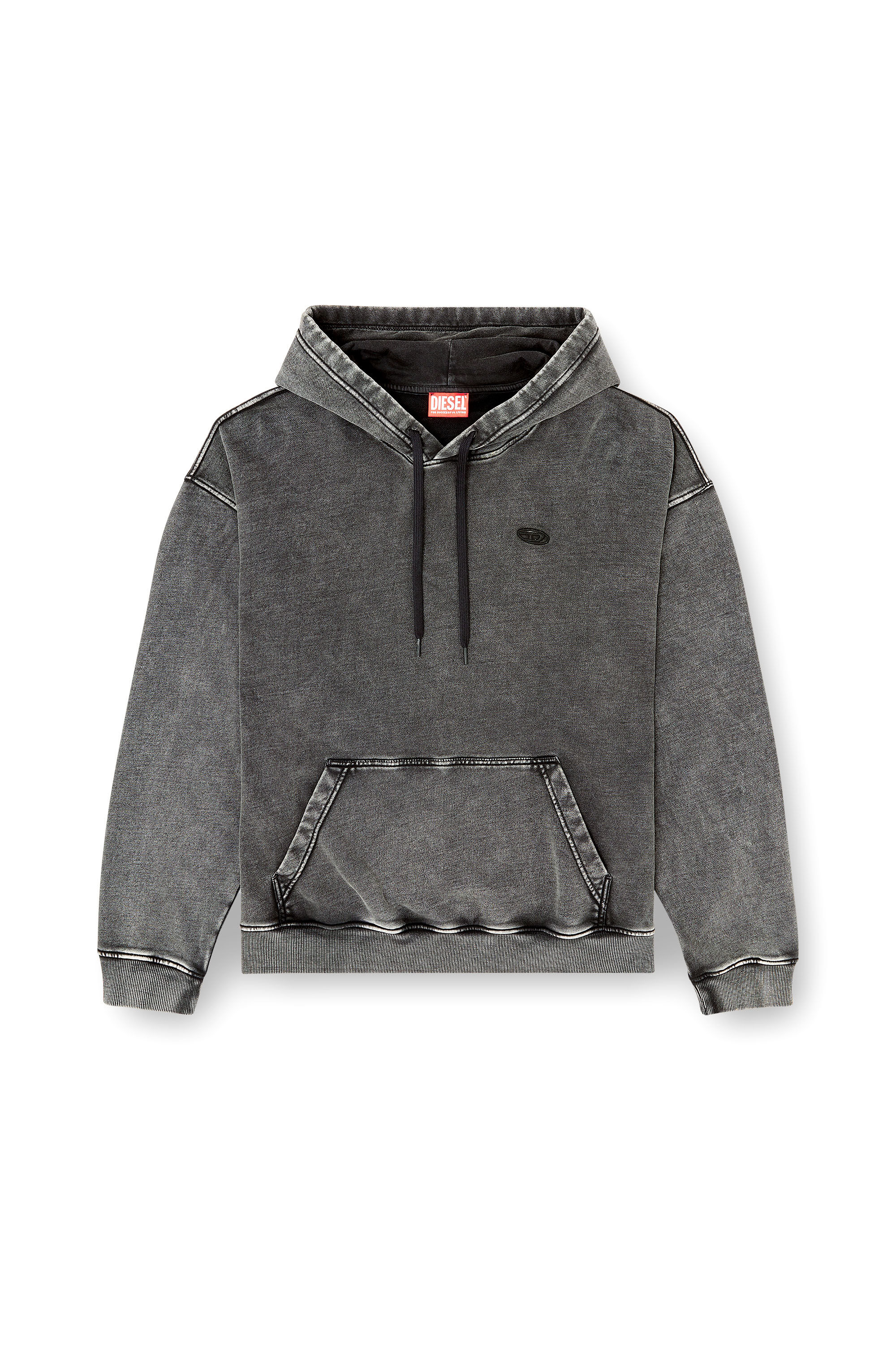 Diesel - S-BOXT-HOOD-DEN, Male's プルオーバーパーカー in ダークグレー - 2