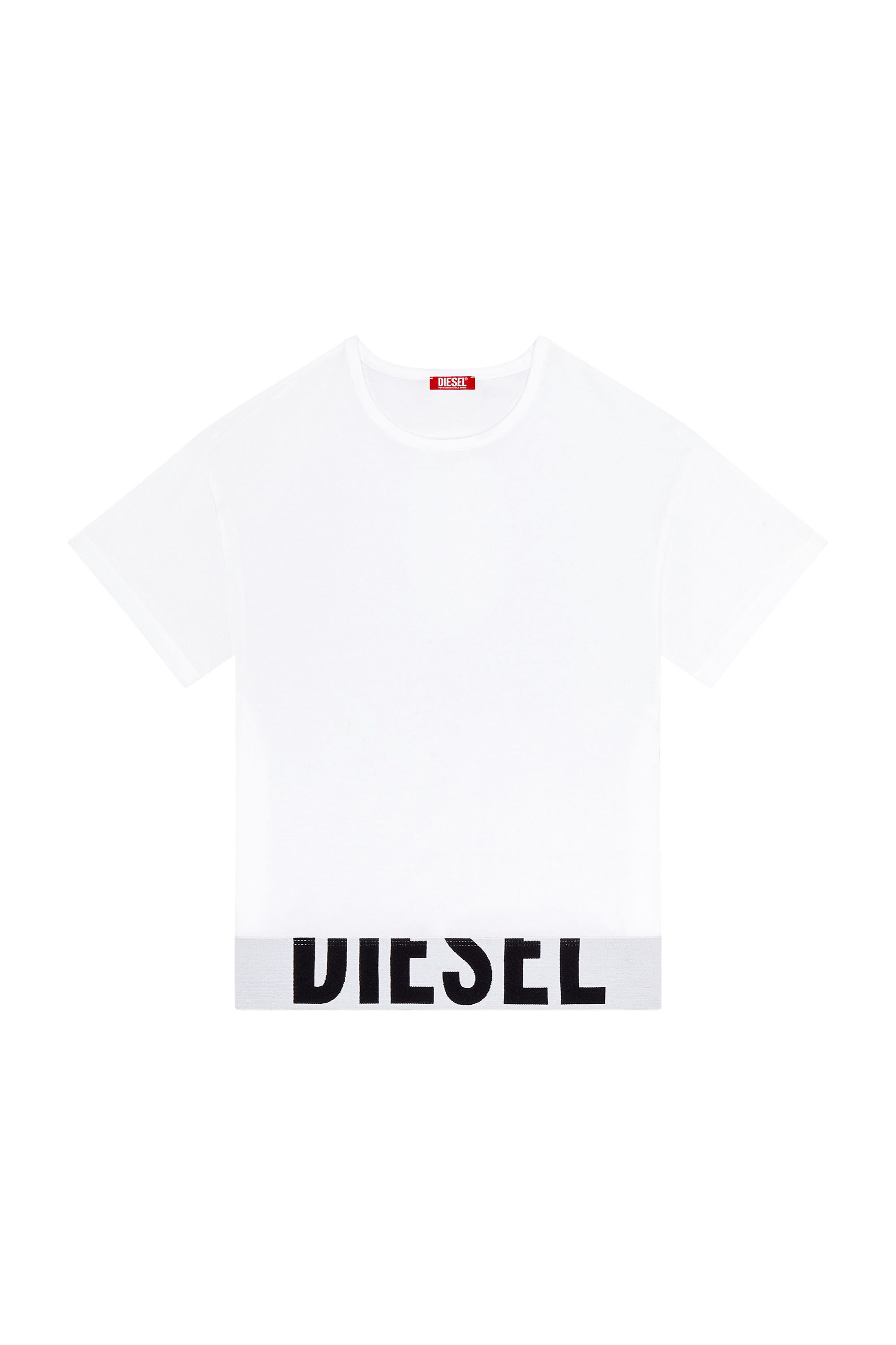 Diesel - UFTEE-SPORT-CROPPED-T-SHIRT, Female's Sporty cropped top with logo band in ホワイト - 2