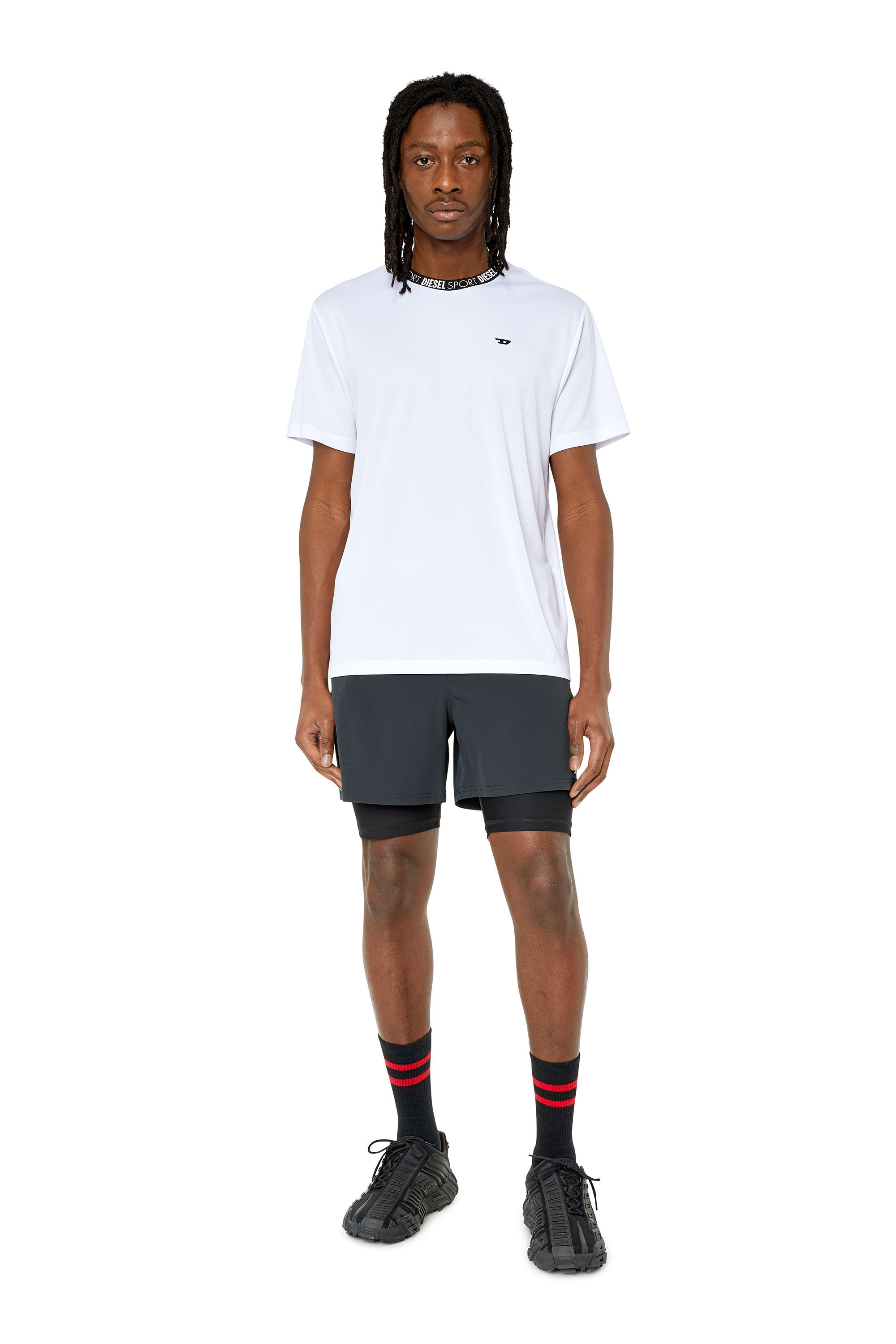 Diesel - AMTEE-ALIX-WT34, Male's トレーニング Tシャツ DIESEL SPORT in ホワイト - 1