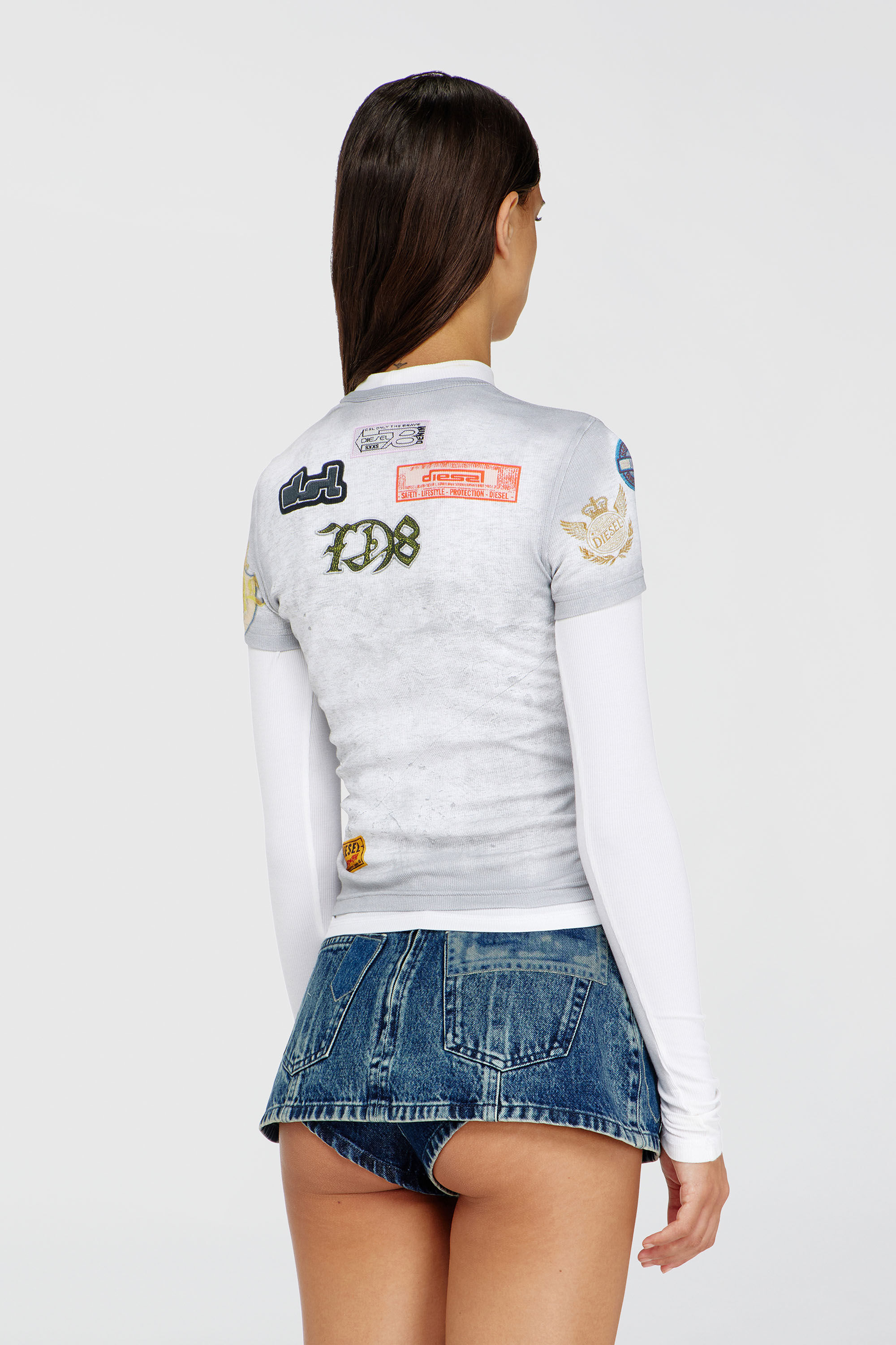 T-ELE-LONG-AA2 半袖トップ｜ホワイト｜ウィメンズ｜DIESEL