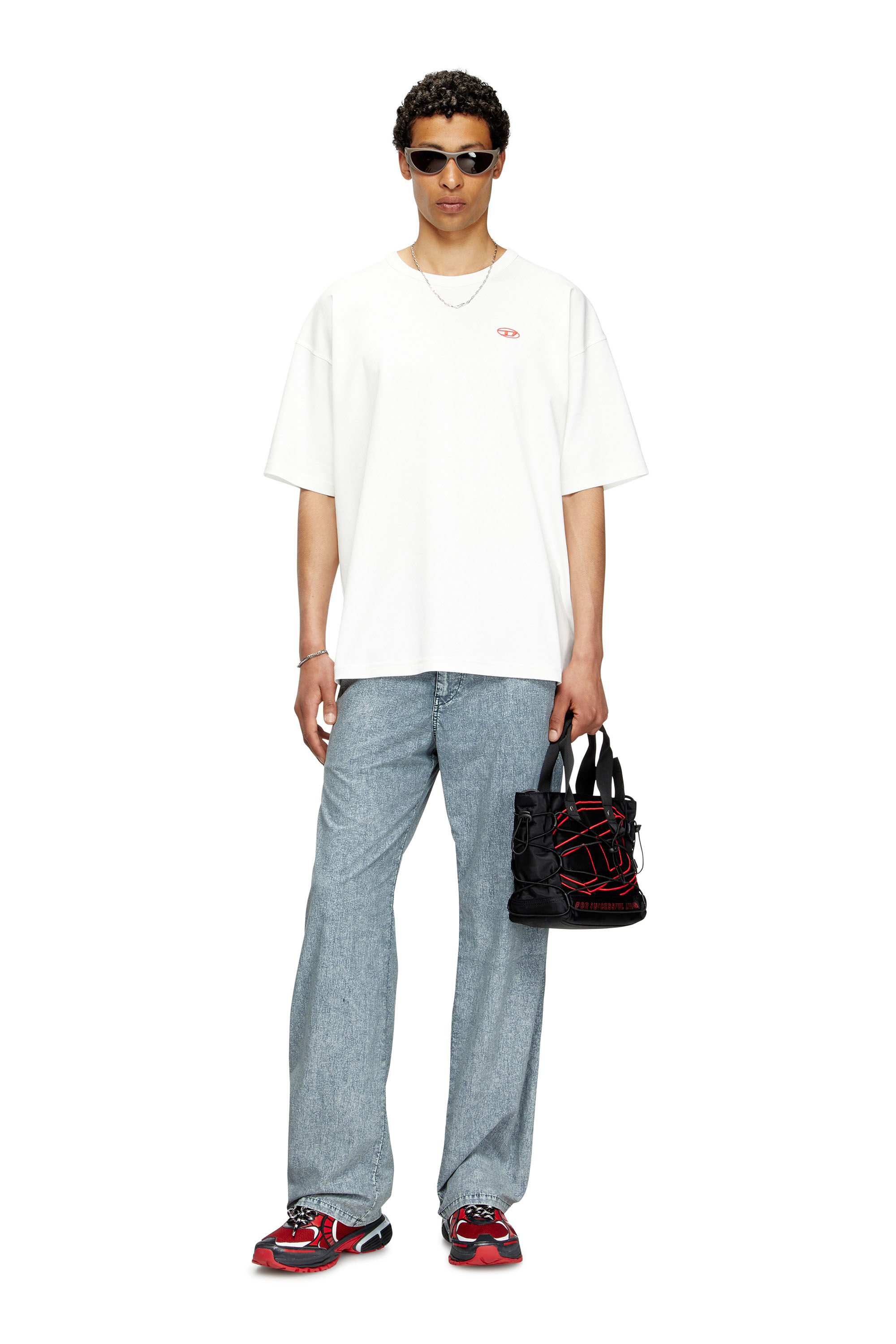 Diesel - T-BOXT-T6, Male's T-shirt with red Oval D in ホワイト - 1