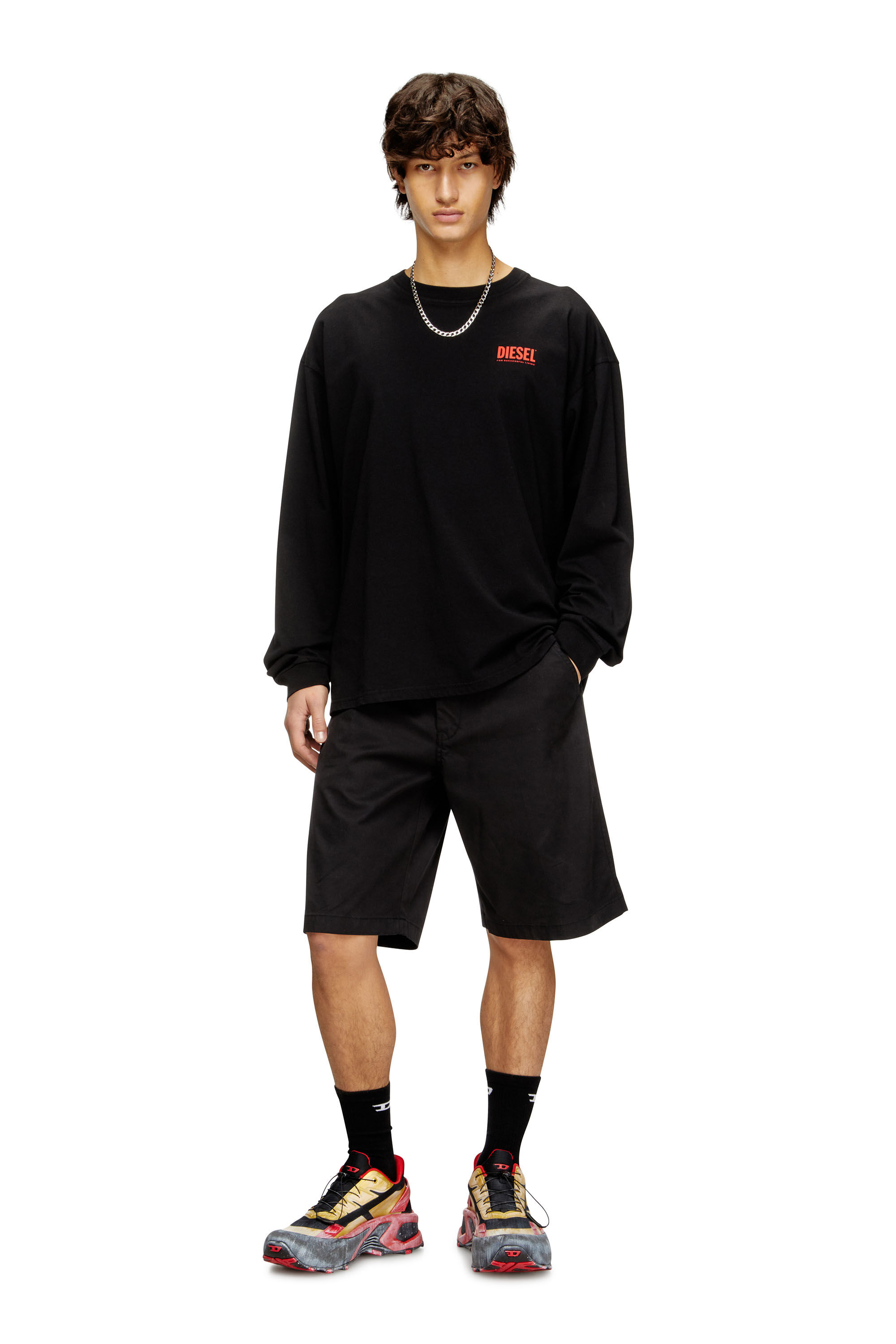 Diesel - T-BOXT-LS-BISK, Male's 長袖Tシャツ in ブラック - 1