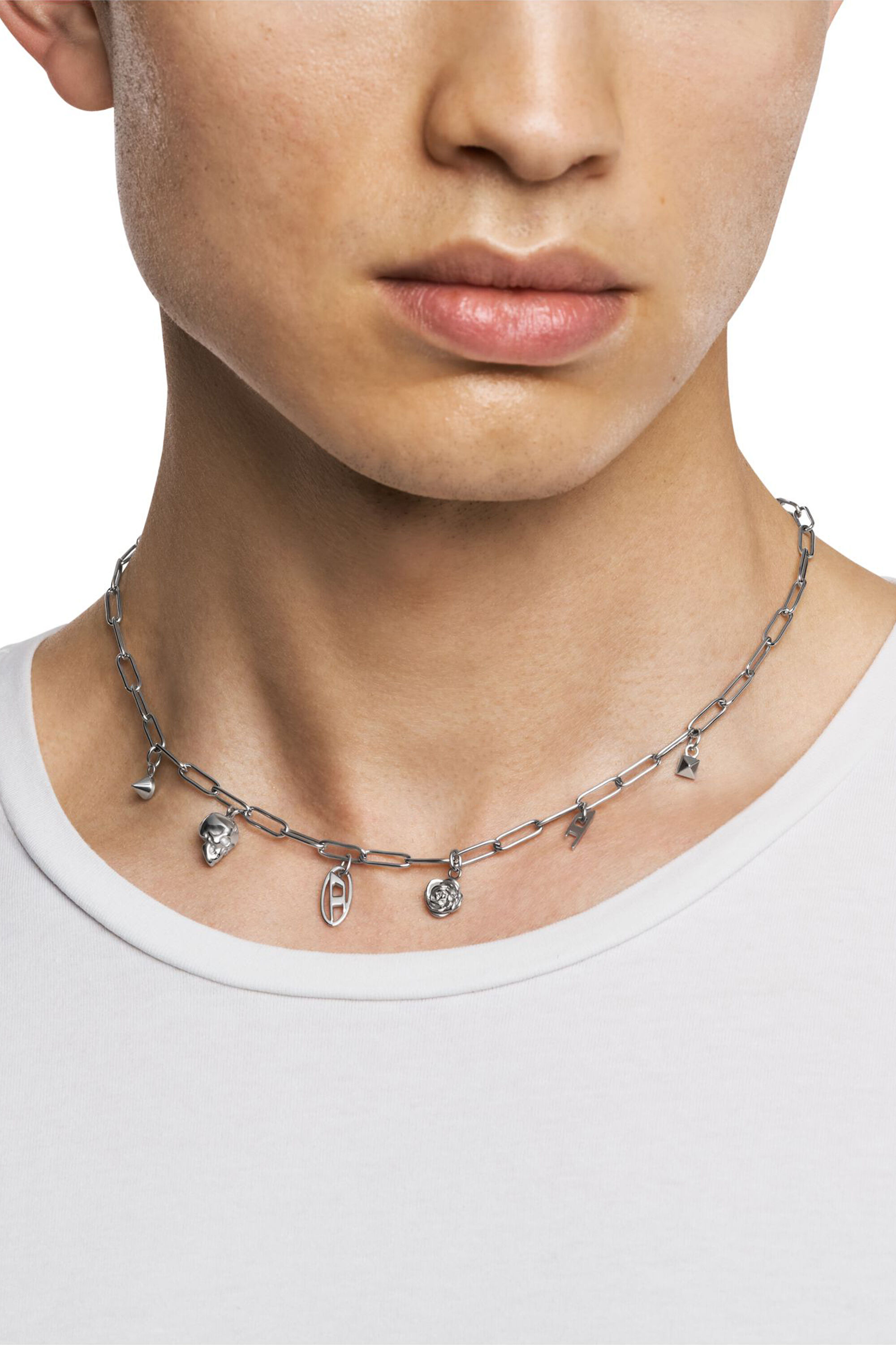 Diesel - DX1605040, Unisex's Stainless Steel Charm Necklace in シルバー - 4