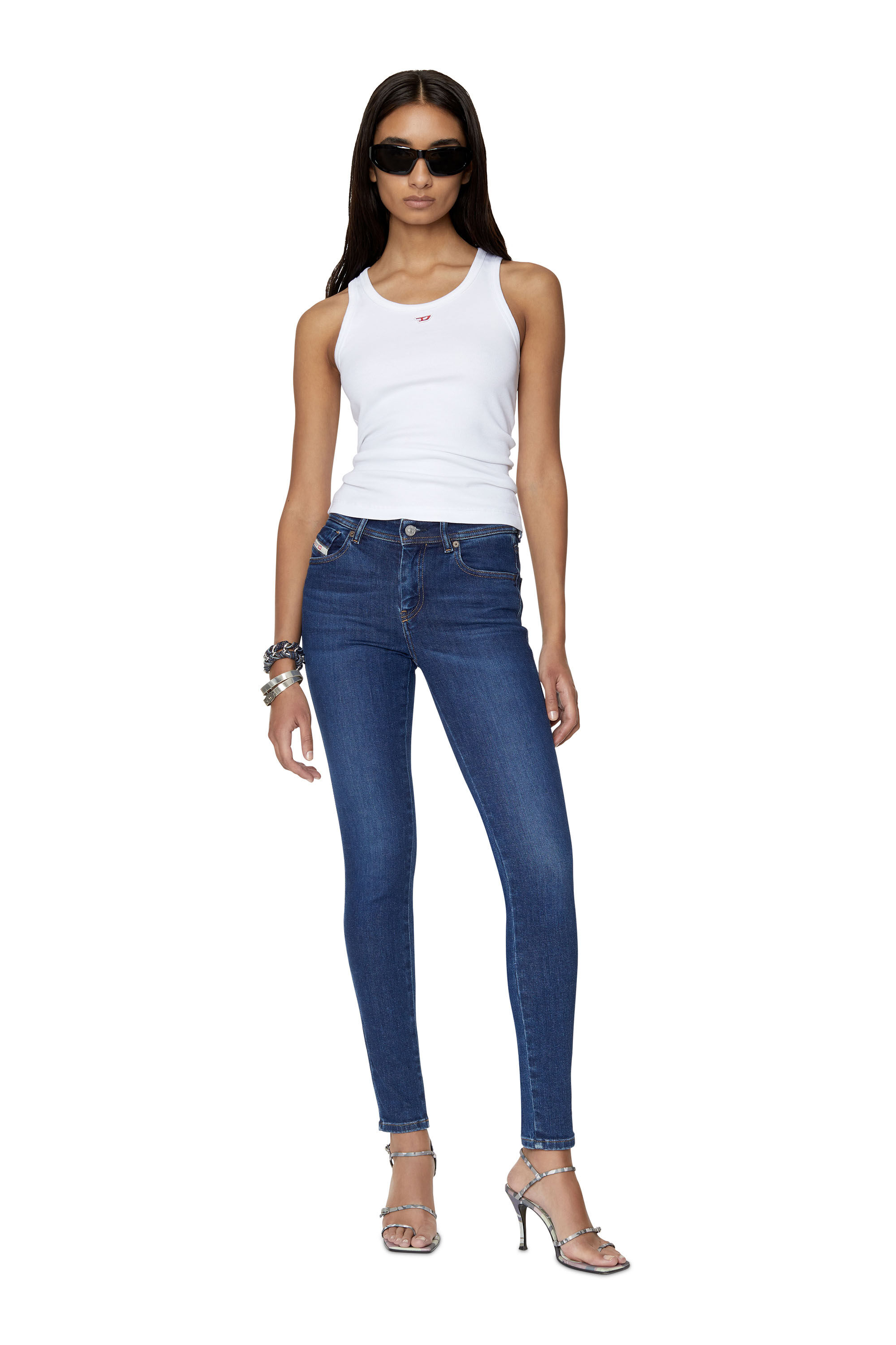 Diesel - Female's Super skinny Jeans 2017 Slandy 09C19, ダークブルー - 1