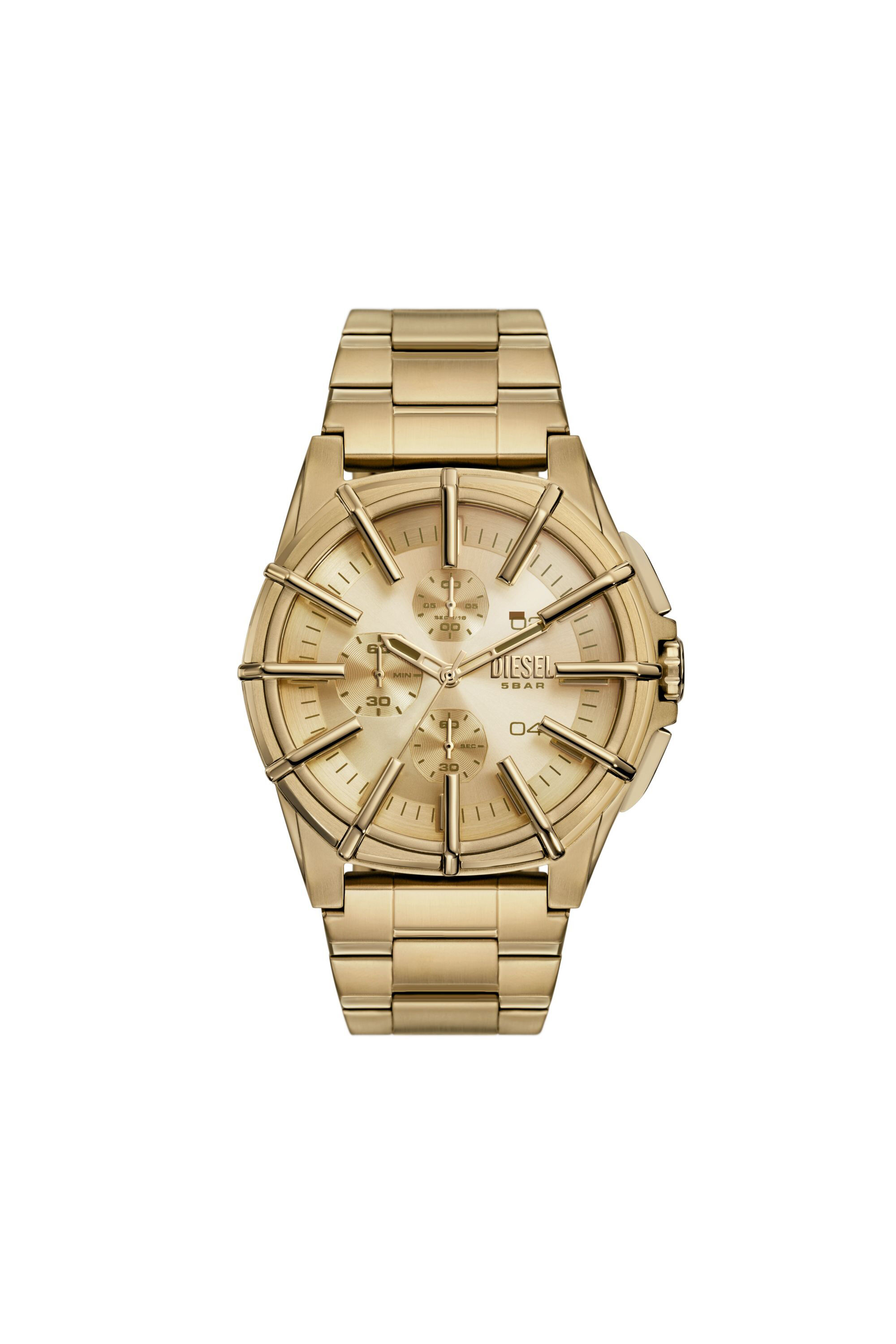 DZ4659 Framed gold-tone stainless steel watch｜メンズ｜DIESEL