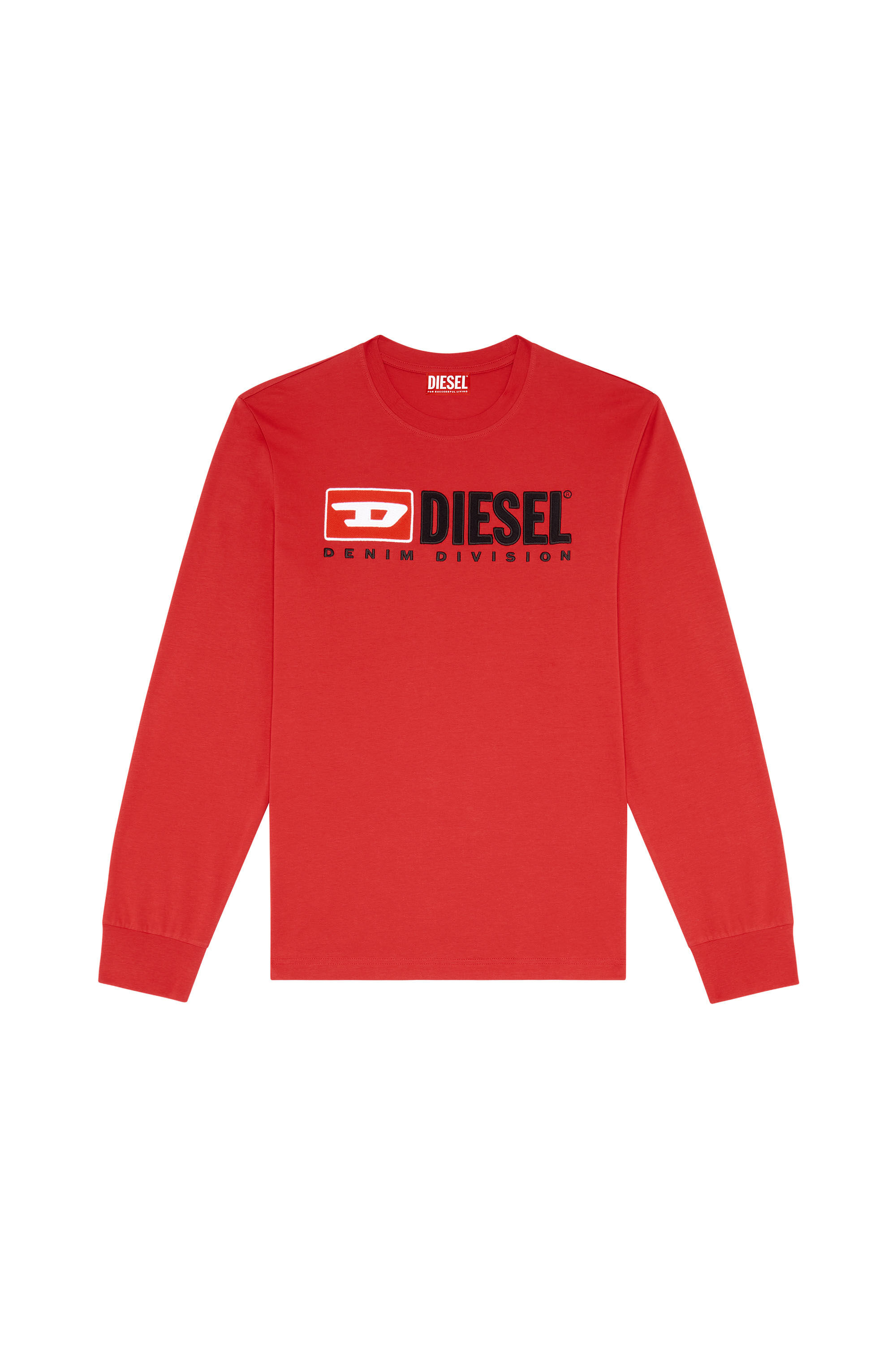Diesel - T-JUST-LS-DIV, Male's Tシャツ ビンテージロゴ in レッド - 2