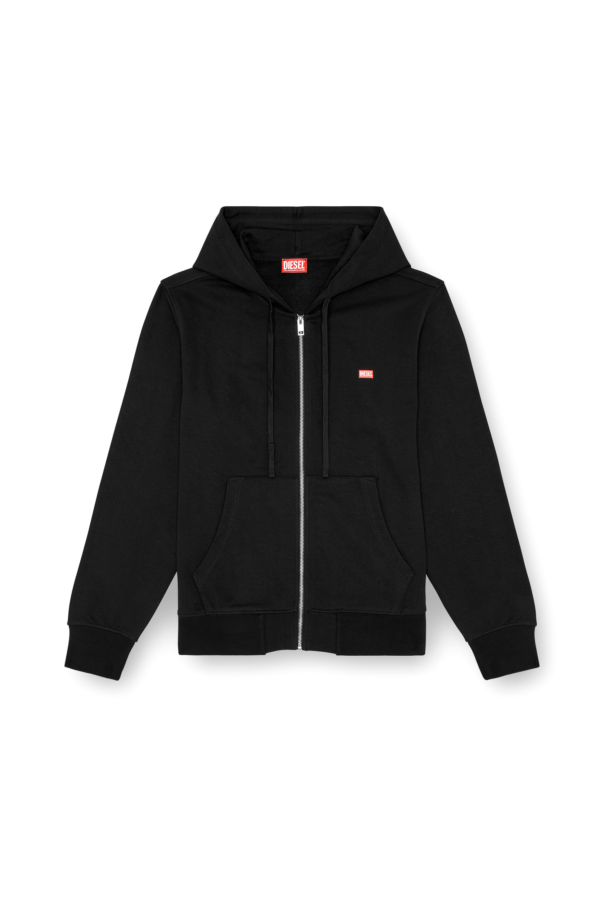 Diesel - S-GINN-HOOD-ZIP-K13, Male's Zip hoodie with Diesel label transfer in ブラック - 2