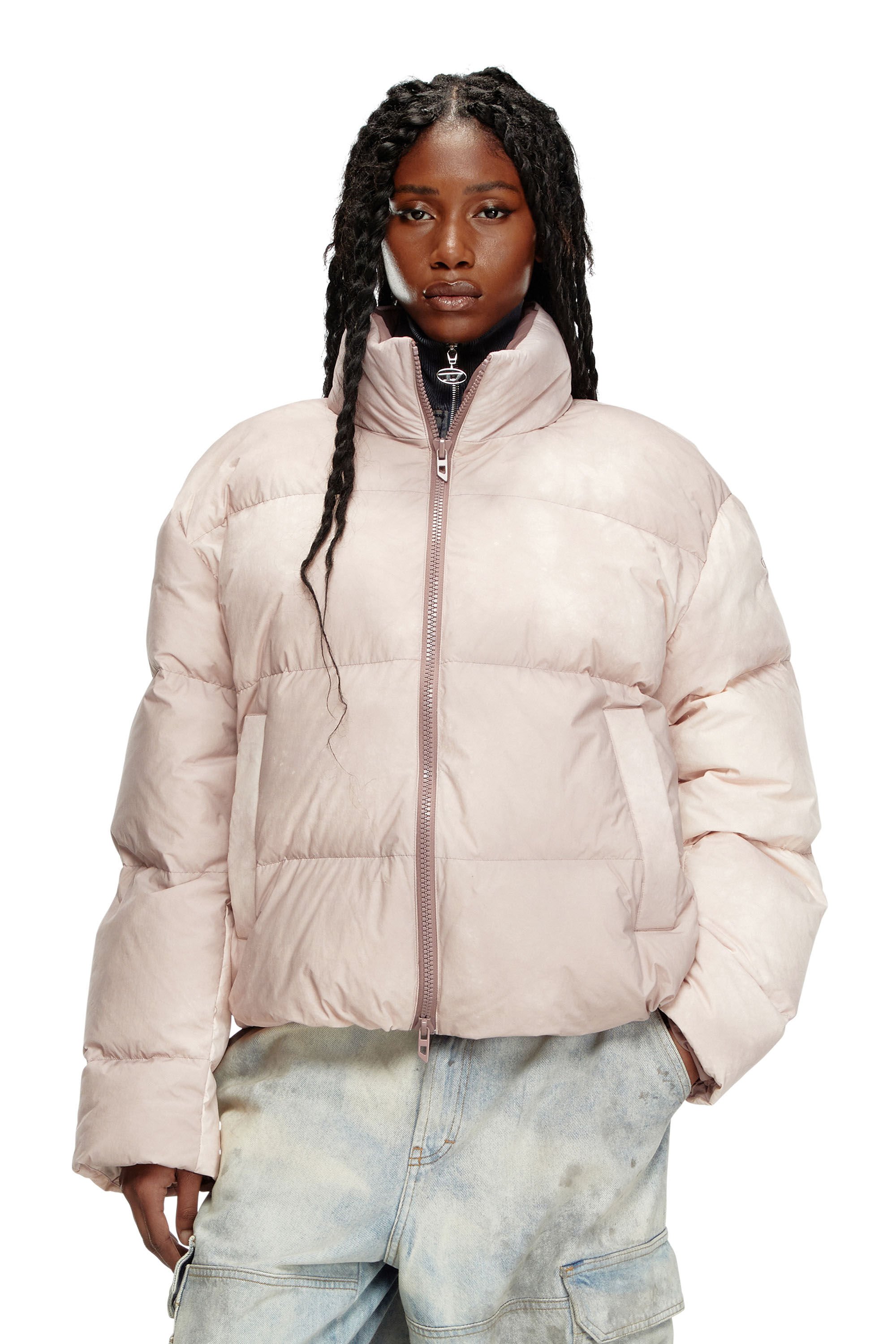 W-RAVEEL-FEM Down jacket with cloudy effect｜ピンク｜ウィメンズ｜DIESEL