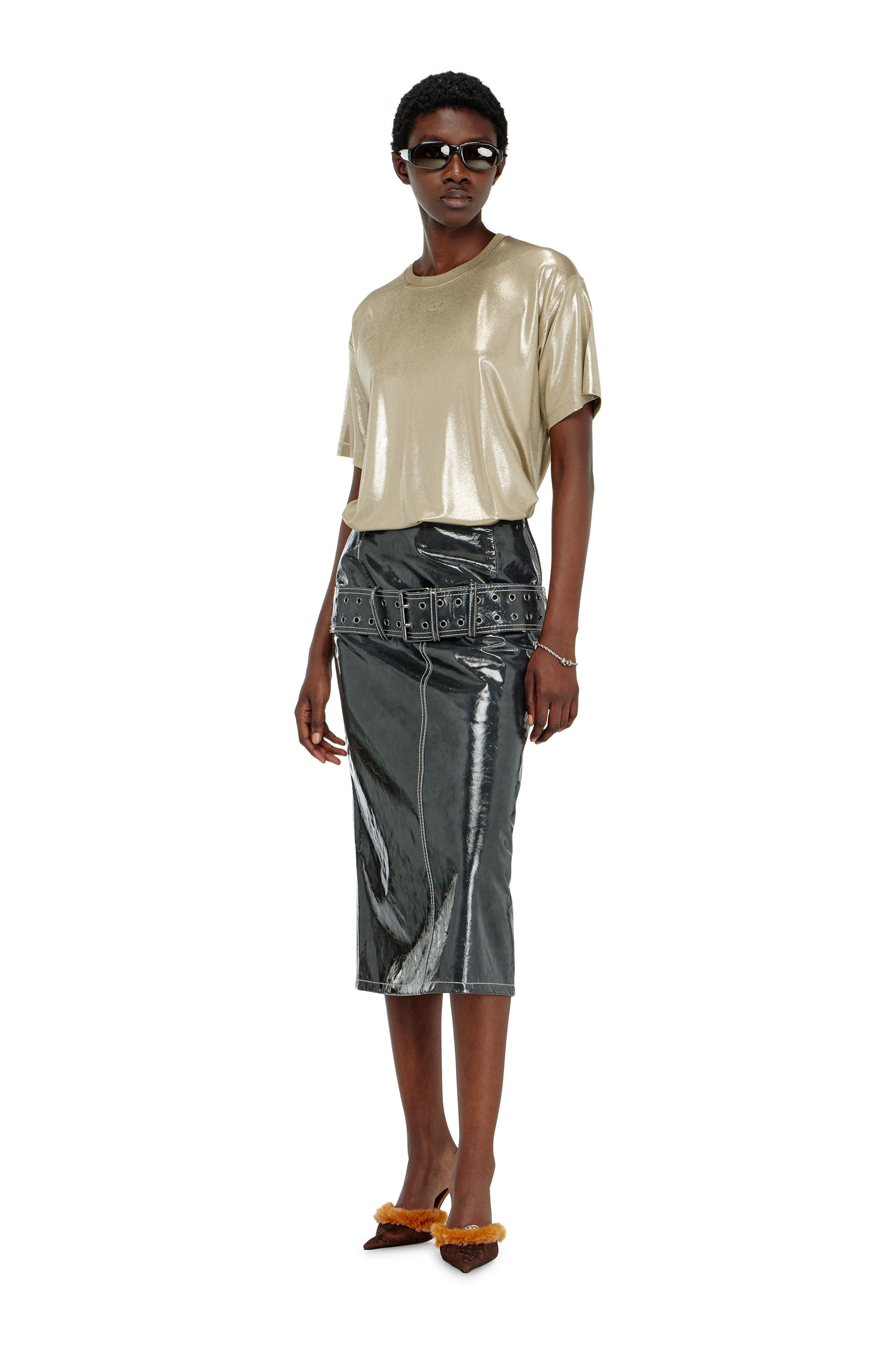 Diesel - T-NORMY-AA2, Female's Tシャツ in ベージュ - 1