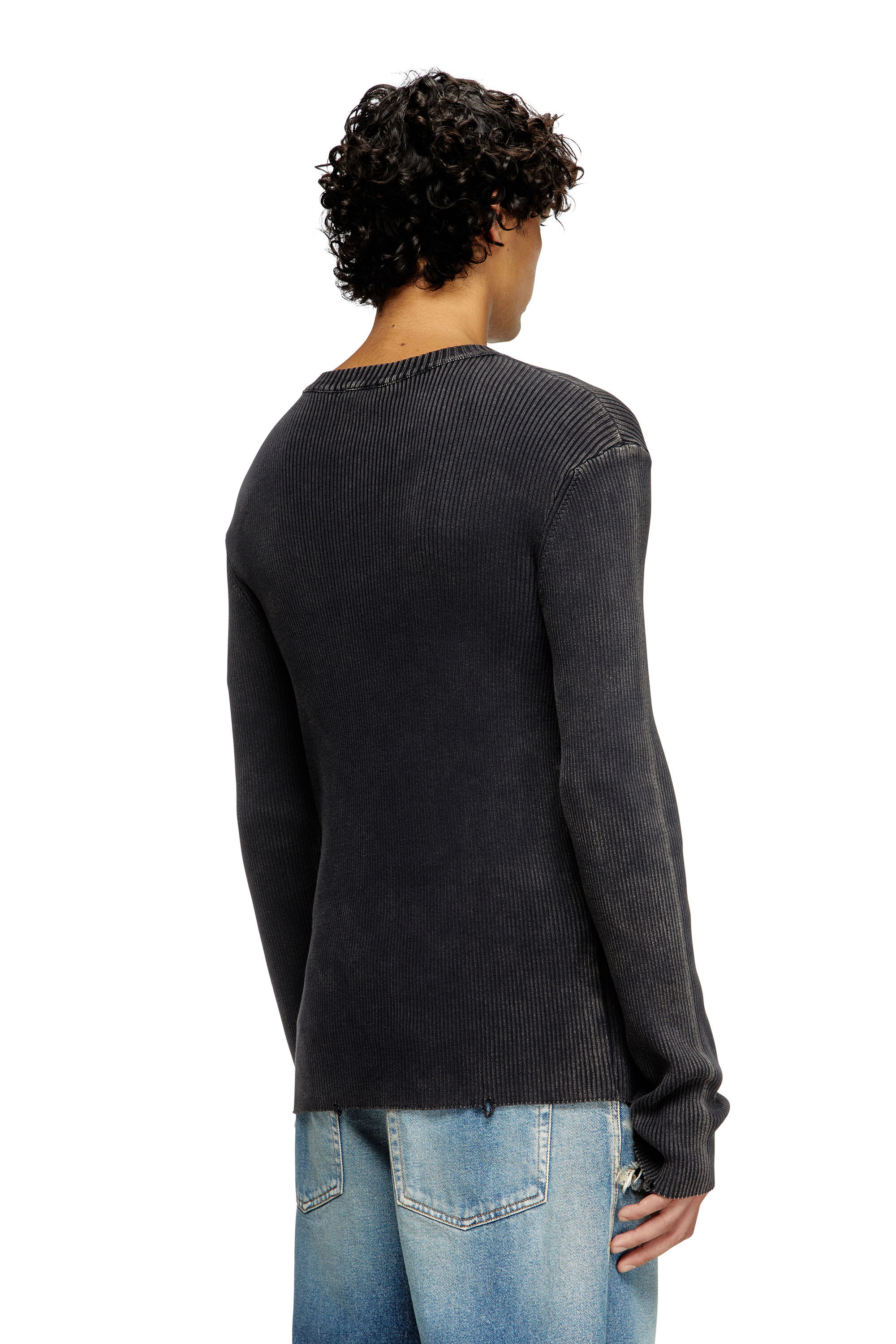 K-DARIN-D Distressed jumper with cut-out logo｜ブラック