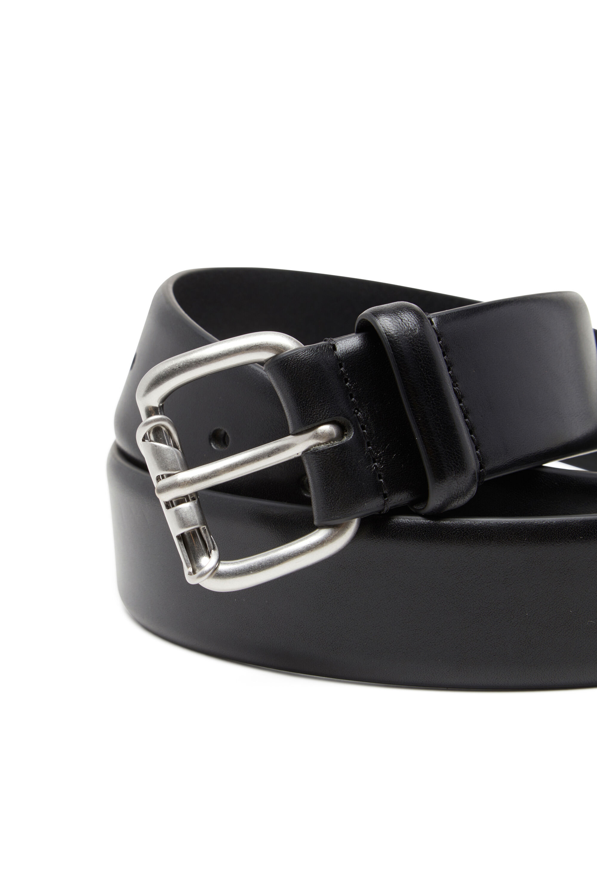 Diesel - B-GRAB, Male's 4cm leather belt with Oval D roller in ブラック - 3