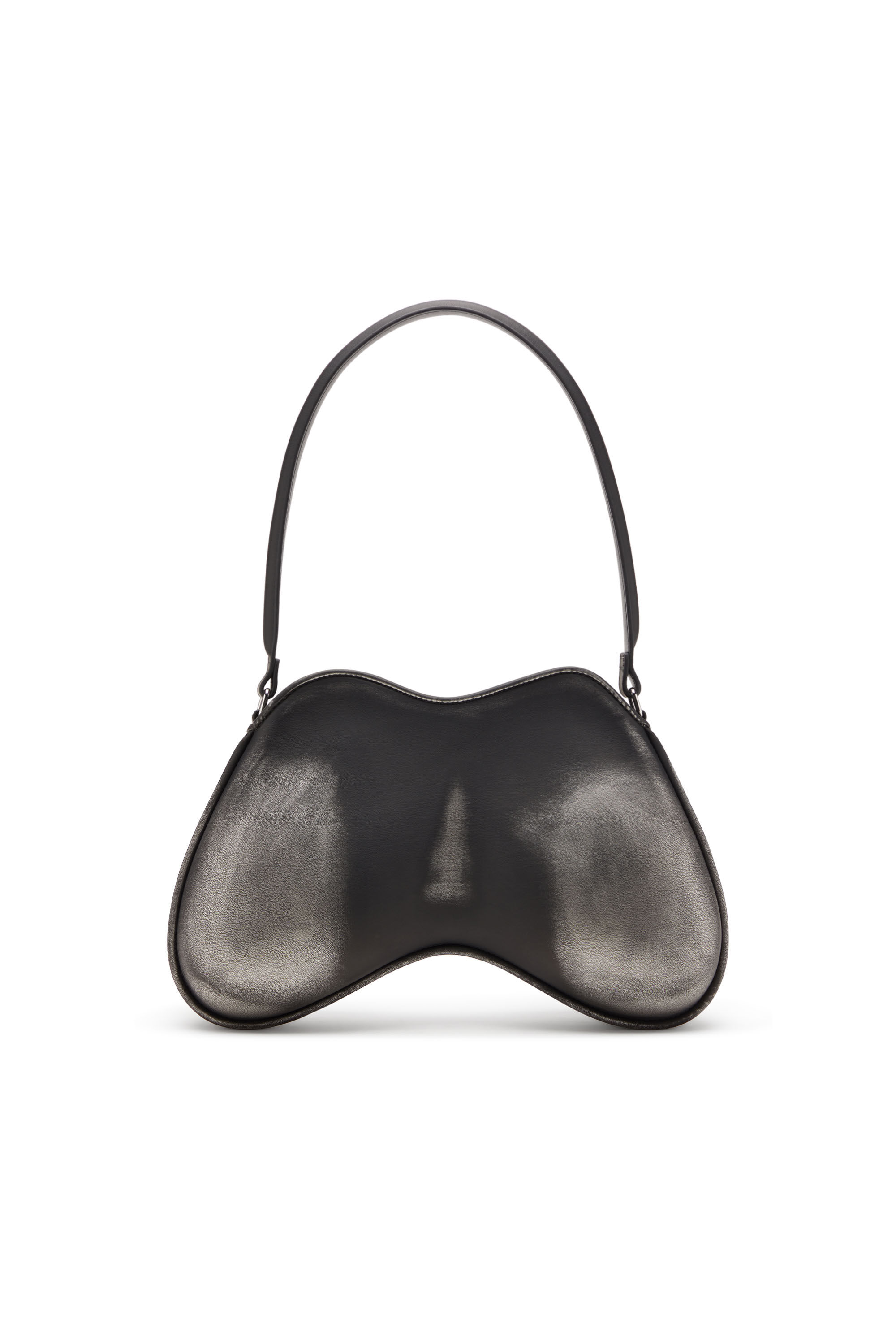 Diesel - DOUBLE-D SHOULDER, Female's Double-D-Rigid shoulder bag in brushed PU in ブラック/シルバー - 2