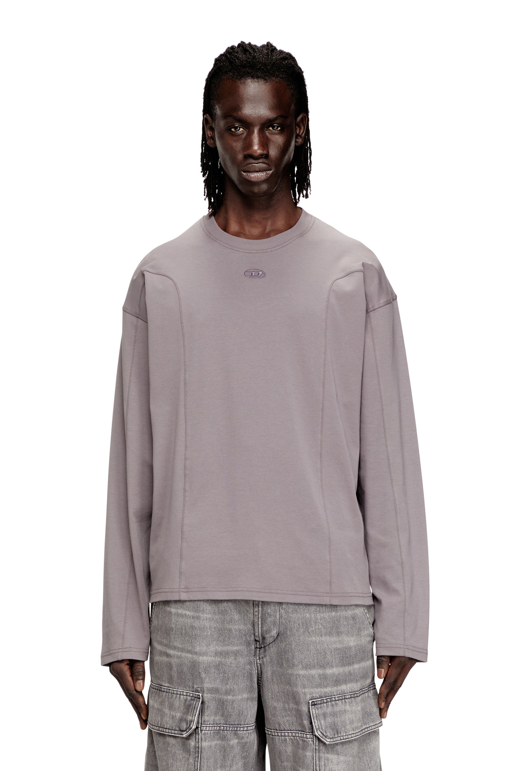 Diesel - T-BOXT-LS-INT, Male's 長袖Tシャツ in グレー - 3